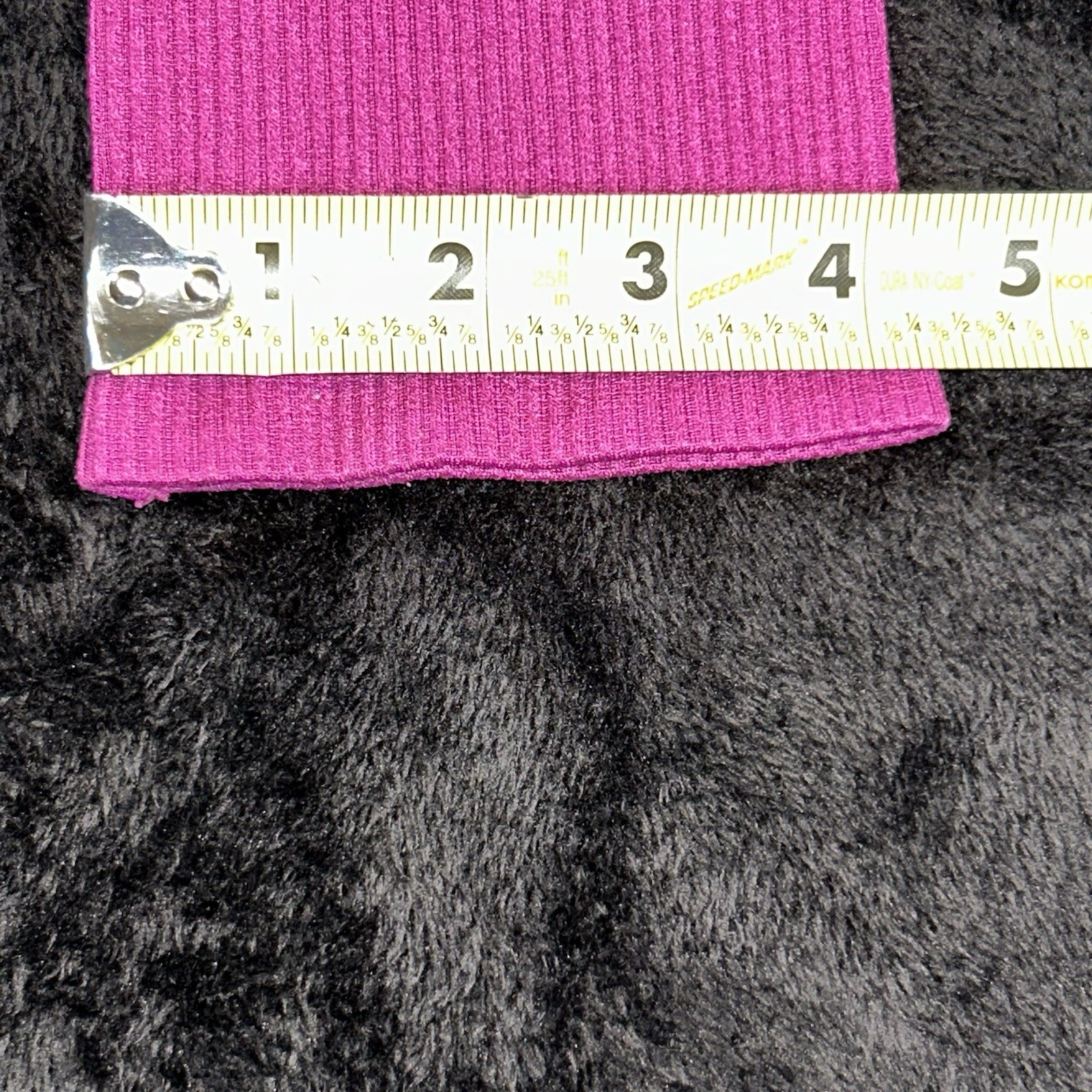 Liz & Sara Shirt Women’s M Magenta Ribbed Mock Turtle Neck 1/4 Zip Mid-Length