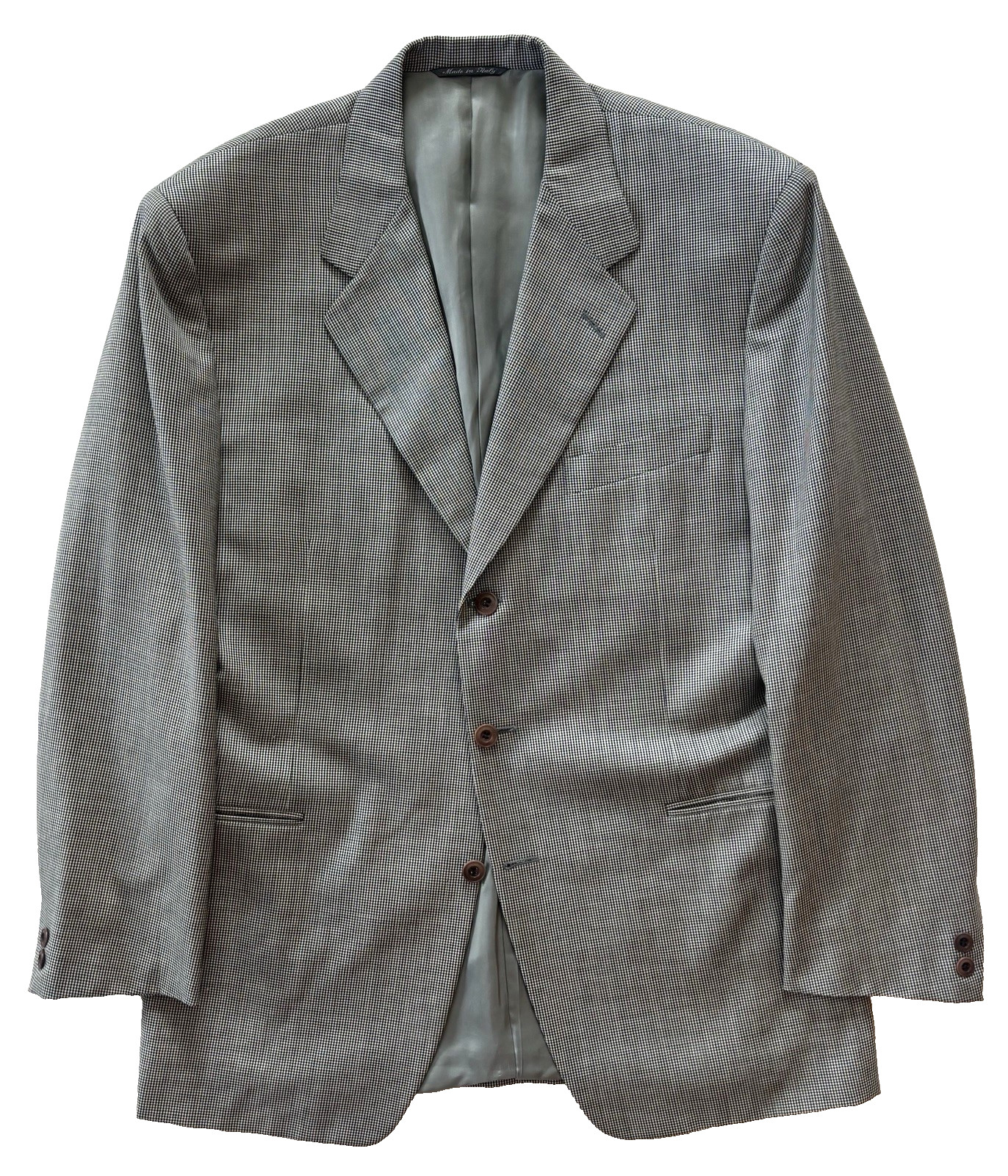 black white houndstooth Canali Proposta blazer jacket sport suit coat 52 42R