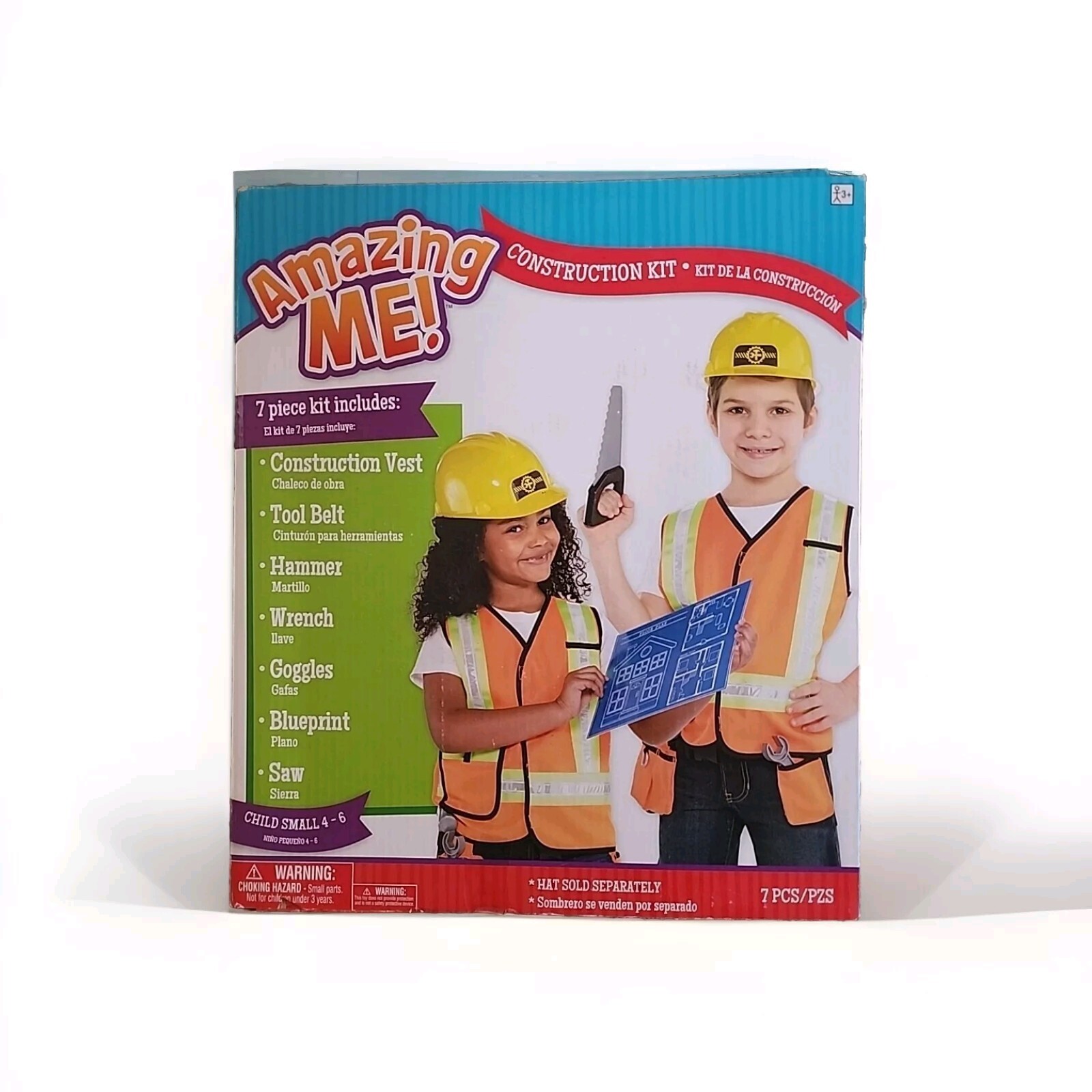 Amazing Me! Construction Worker Kit Orange Vest Career Fancy Dress Child Costume