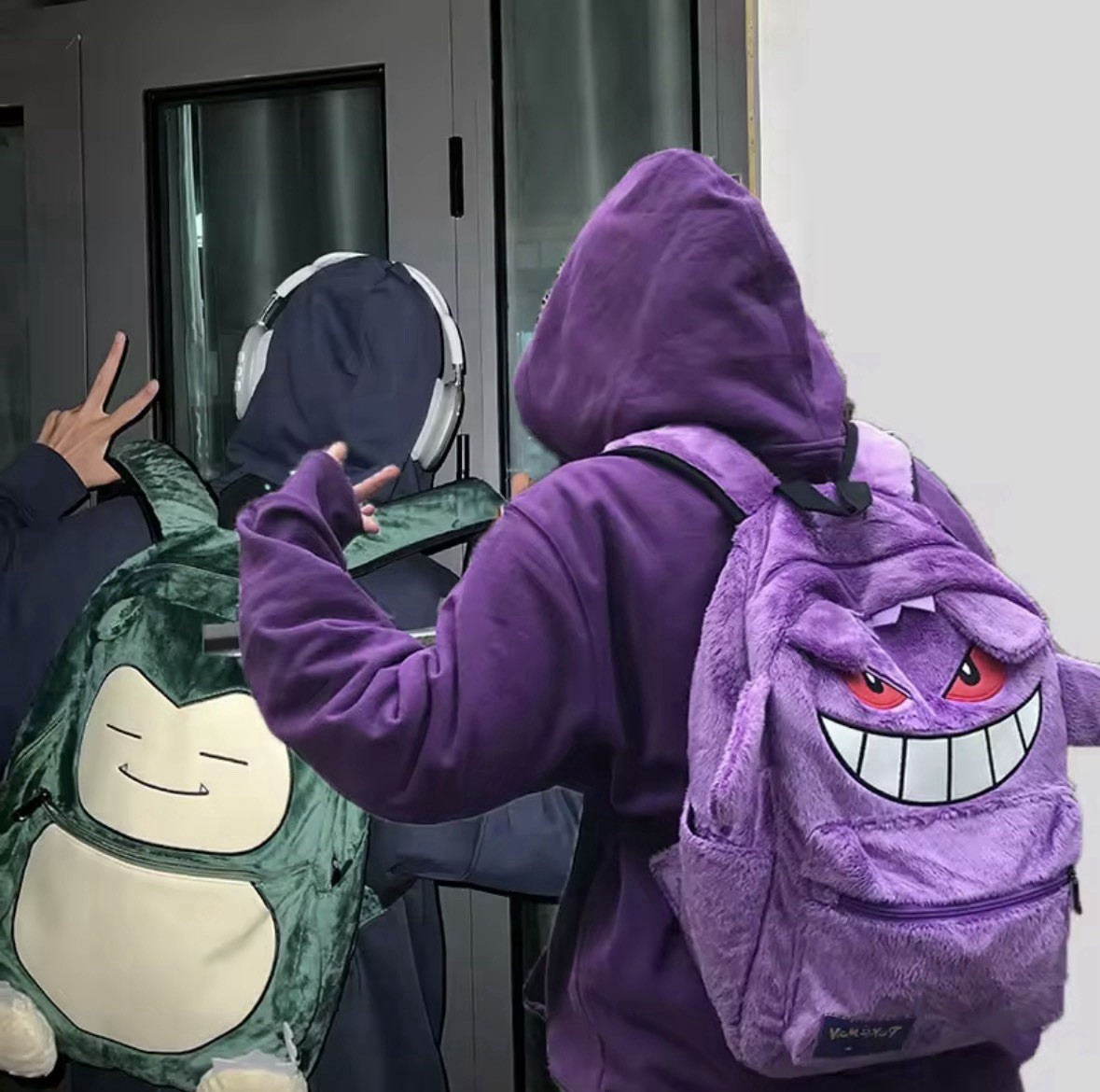 Gengar Purple Unofficial Pokemon Backpack Soft Plush Anime Characters School Bag