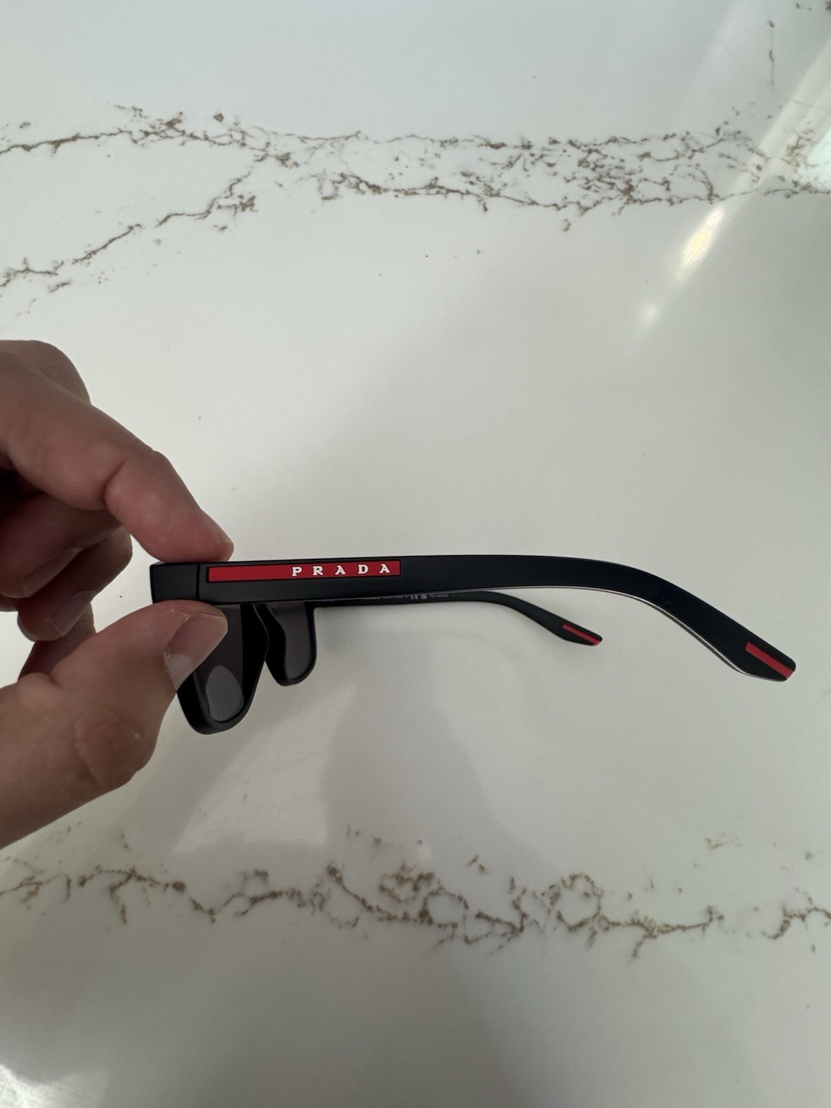 Prada Linea Rossa Sunglasses Matte Black Rubber Polarized SPS06Y DG0-02G w/case