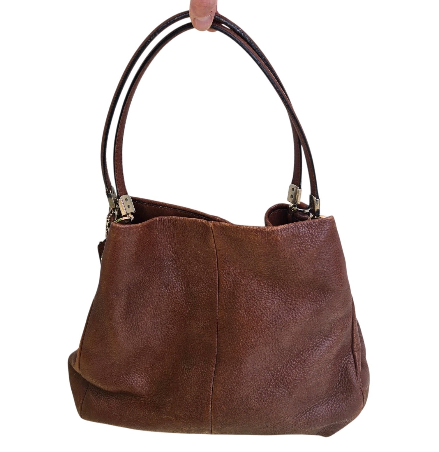 Coach Madison Phoebe Pebbled Leather Hobo Brown Shoulder Bag Purse H1376-26224