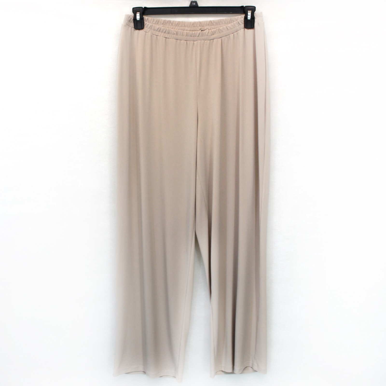 Catherines Plus Beige Wide Leg Elastic Waistband Relax Pants 24W