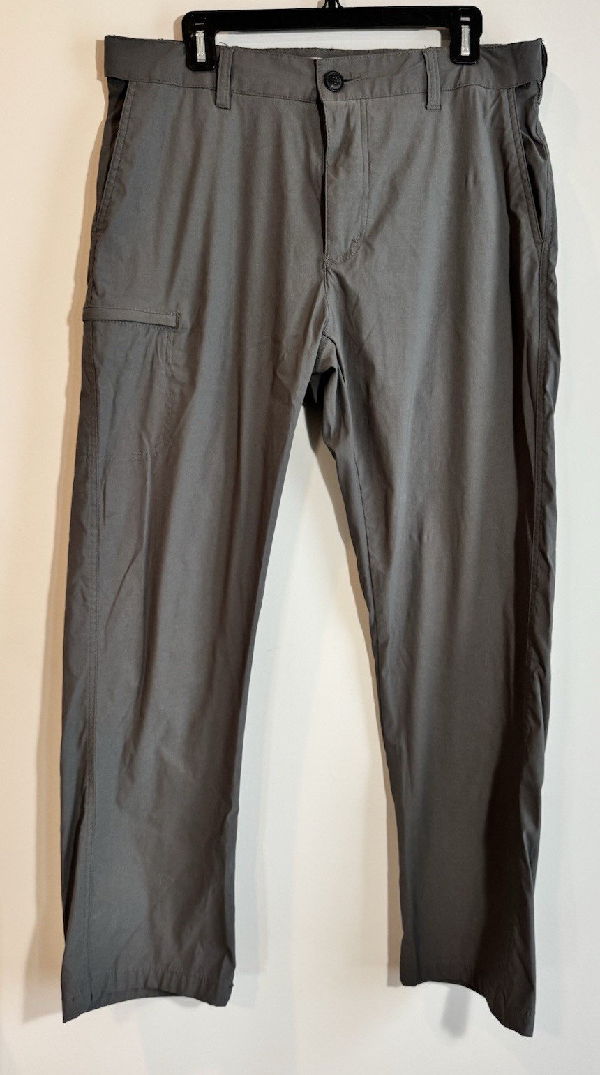 UB Tech Men’s Classic Fit Straight Leg Pants Gray Twill Stretch Pockets 34
