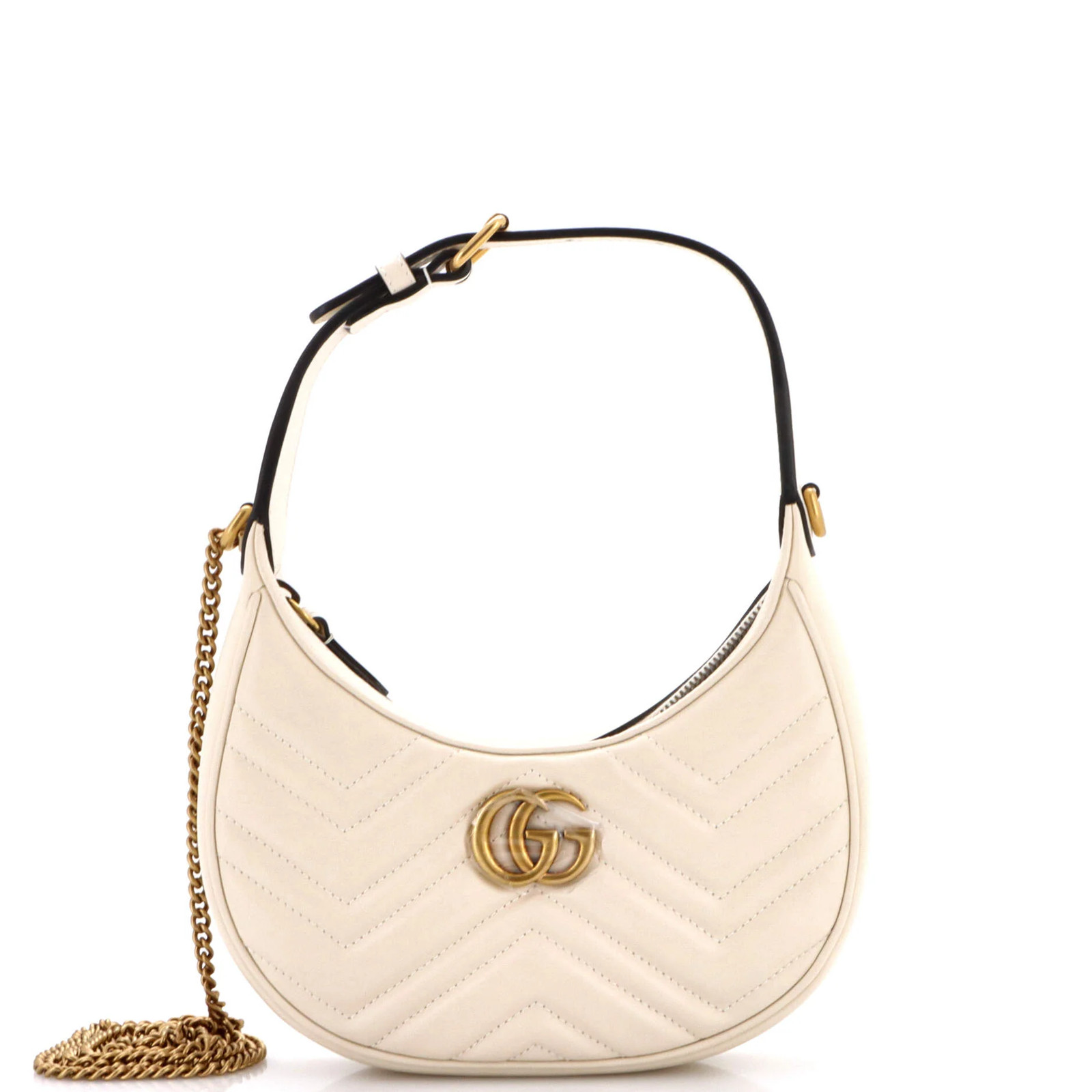 Gucci GG Marmont Half Moon Hobo Matelasse Leather Mini
