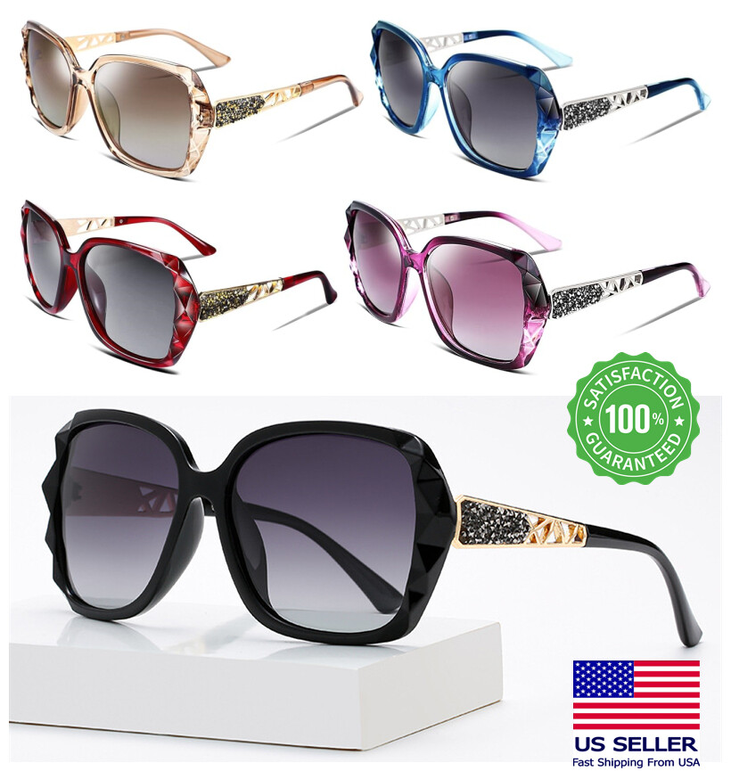 Oversized Polarized Sunglasses Women Jackie O Large Square Retro Vintage Frame