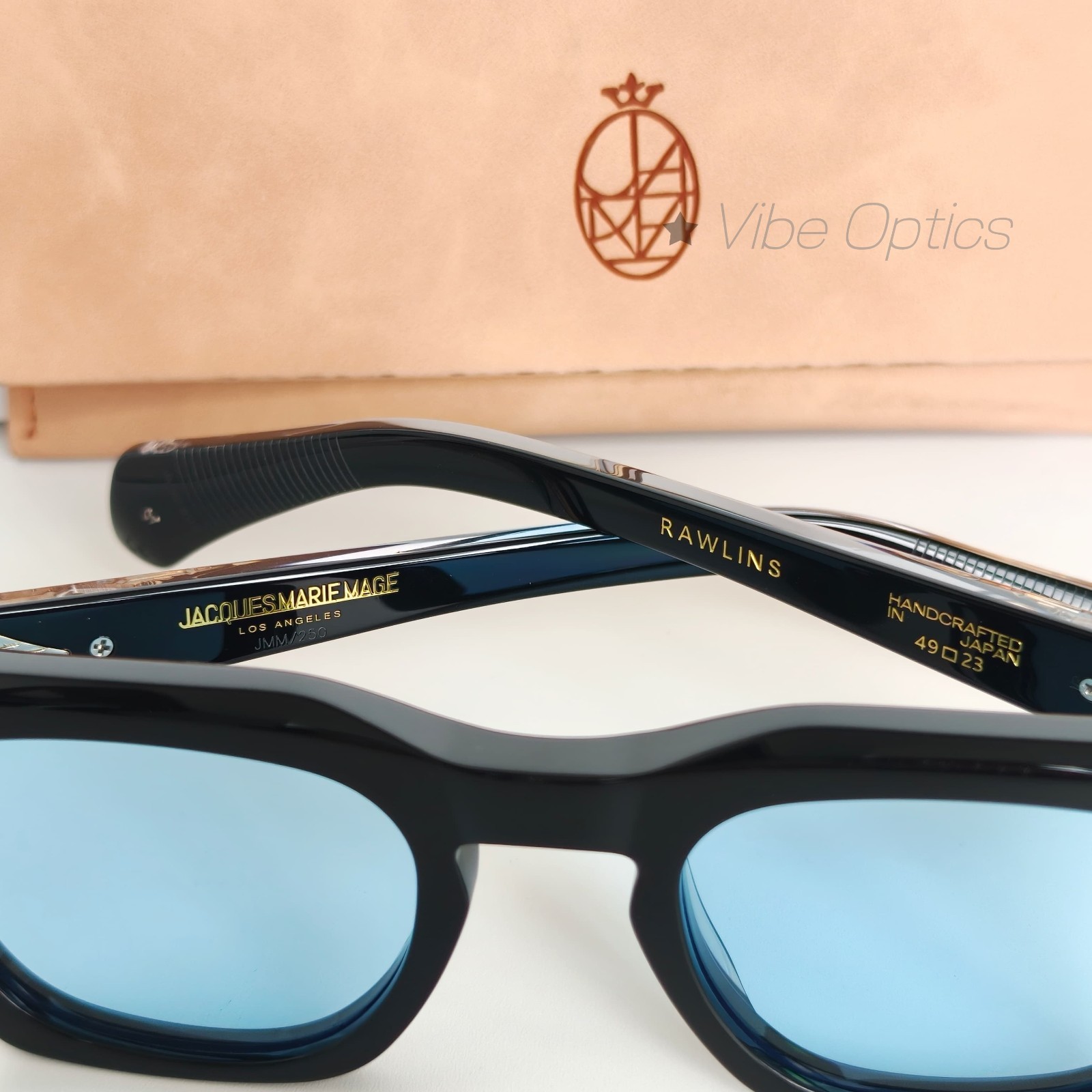 JACQUES MARIE MAGE Sunglasses JMM RAWLINS Handcrafted Black Frame 49-23-146
