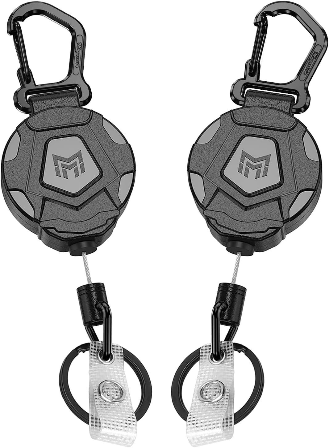 2-Pack Retractable Keychain, Heavy Duty Carabiner Badge Holder, Tactical ID Badg