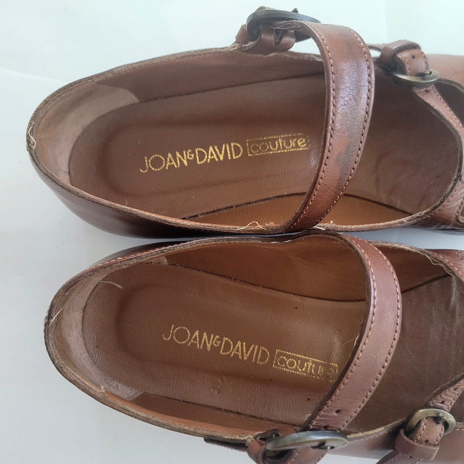 Joan & David Couture 7 Brown Open Toe Strappy Flat Handmade Italy Staps Women’s