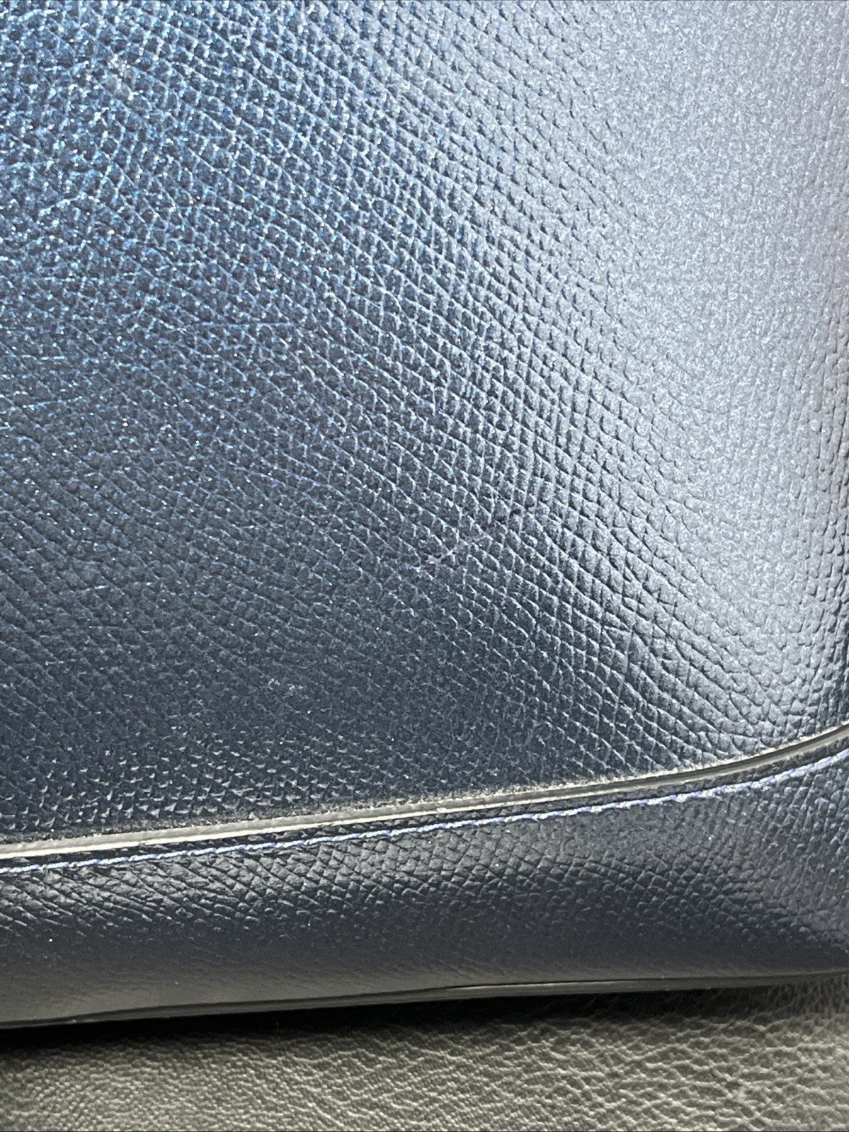 Coach Mini Sierra Satchel handbag Metallic Blue leather Crossbody Flaws