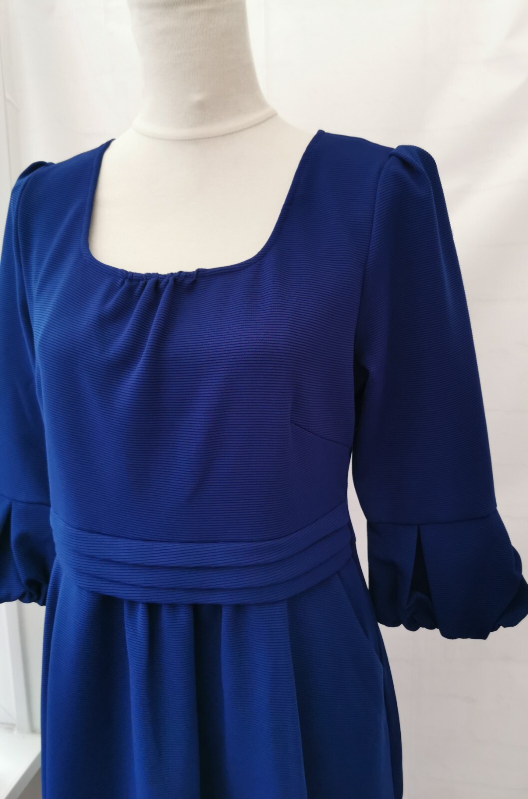 Jolie Moi Ladies Dress Bnwt Size 14 Royal Blue Lined 3/4 Sleeves Scoop Neck