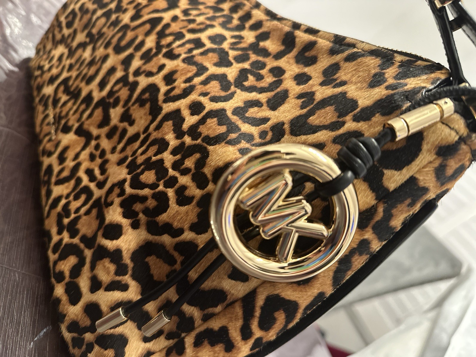 MICHAEL KORS NOLITA 30F5GY5M2H MARIGOLD MD TZ CONV SHLDR HAIRCALF