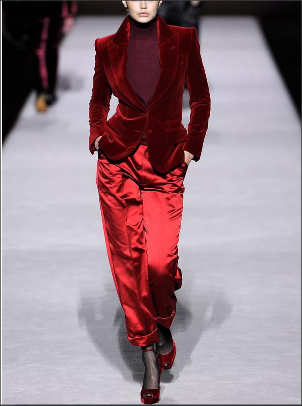 4.3k New Auth TOM FORD Blazer Jacket Red Velvet Tailored Single-Breasted Sz 46