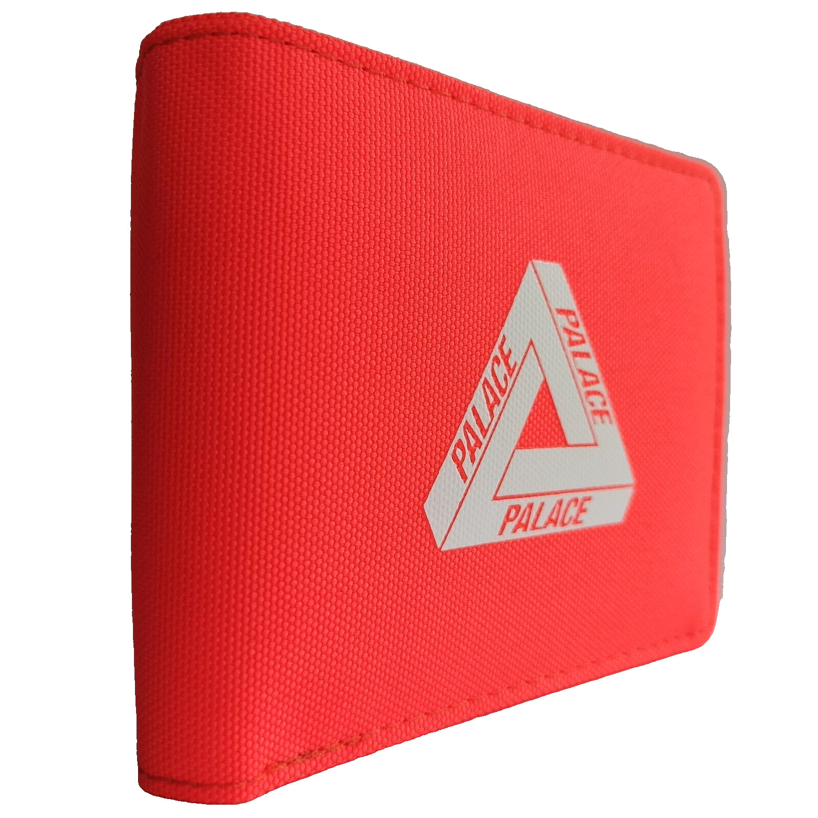 PALACE Wallet White Tri-ferg Logo on Orange Knitted Fabric Original Gift Box New