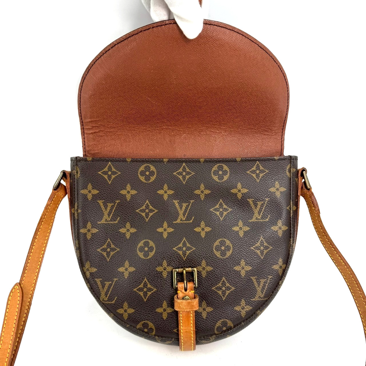 Louis Vuitton Shanti Shoulder Bag Half Moon LV Leather Authentic