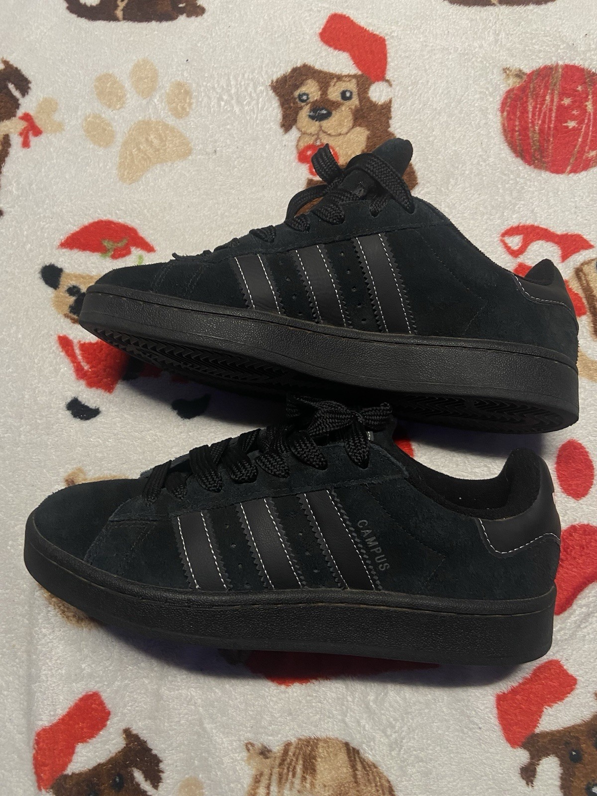 adidas Campus 00s IF8768 Black Suede Black White Contrast Stitching Sneakers