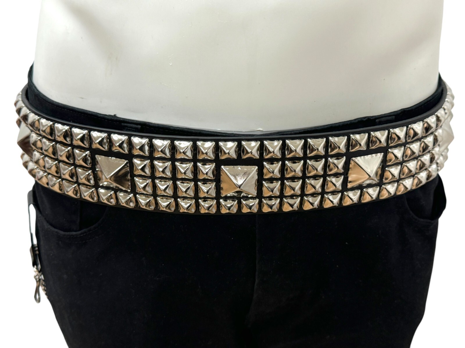 Four Row Pyramid Stud Belt Leather Handmade Studded Belt Punk Goth By Funk Plus