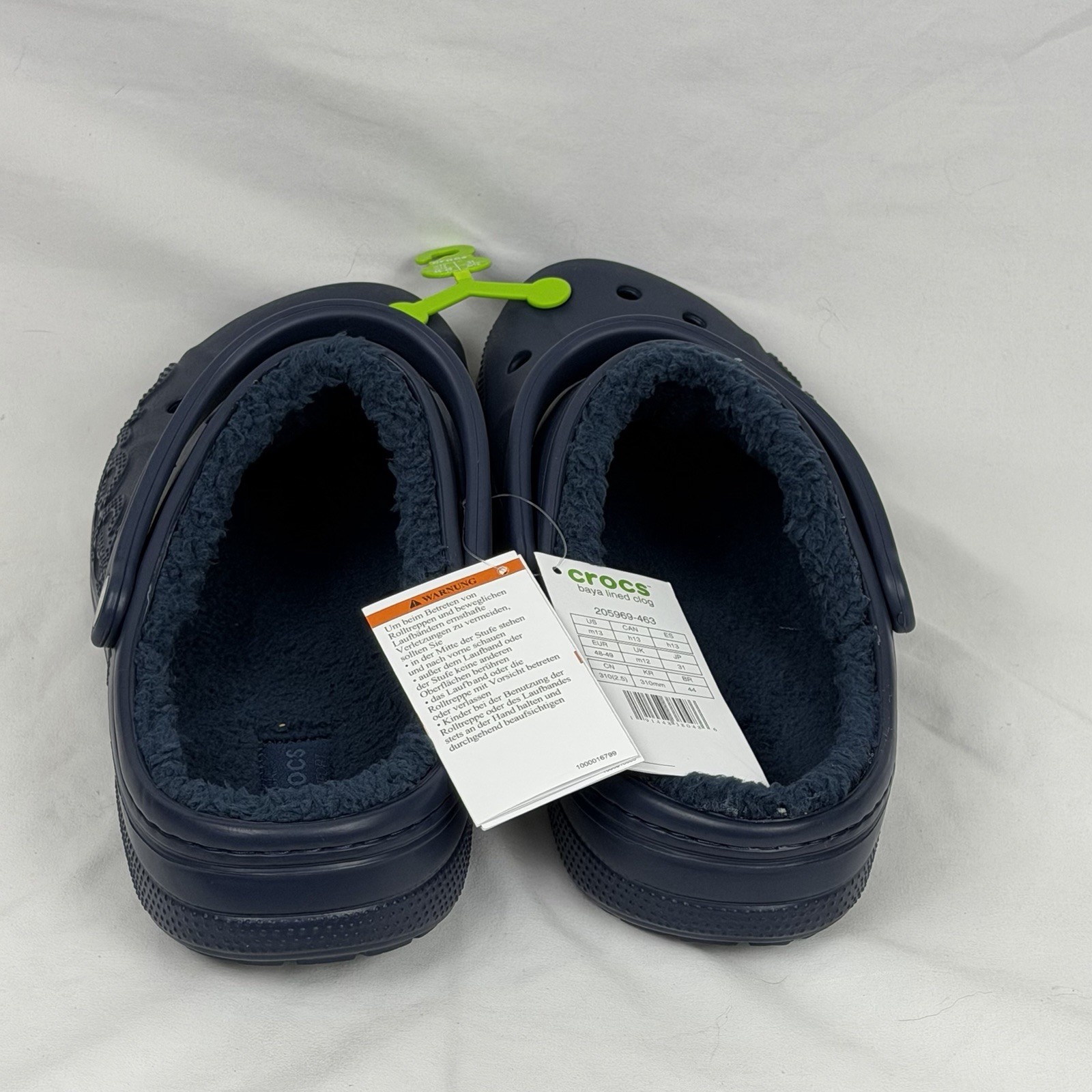 Crocs Classic Lined Baya Clogs Blue Men’s Size 13 New 205969-463