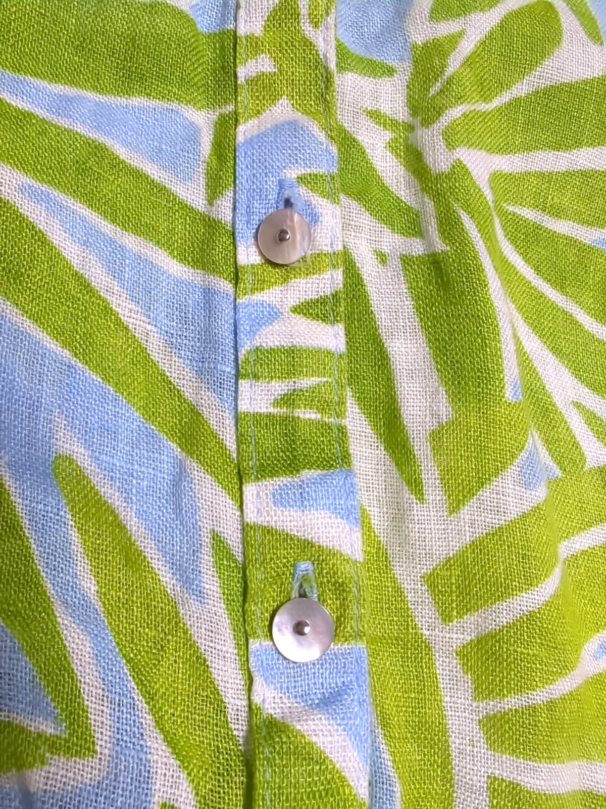 Sigrid Olsen Linen Shirt Size L Boxy Sleeveless Button Down Pocket