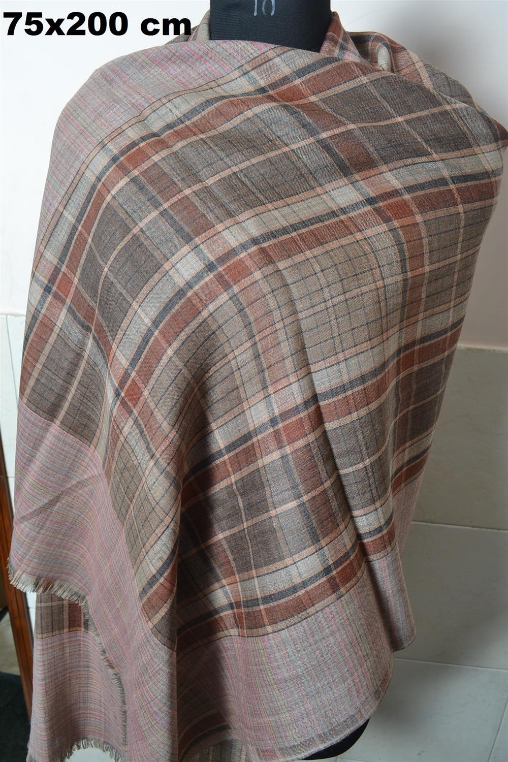 REVERSIBLE DESIGNER PLAID STRIPED PASHMINA STOLE~100% CASHMERE~3 DESIGNS CHOICE