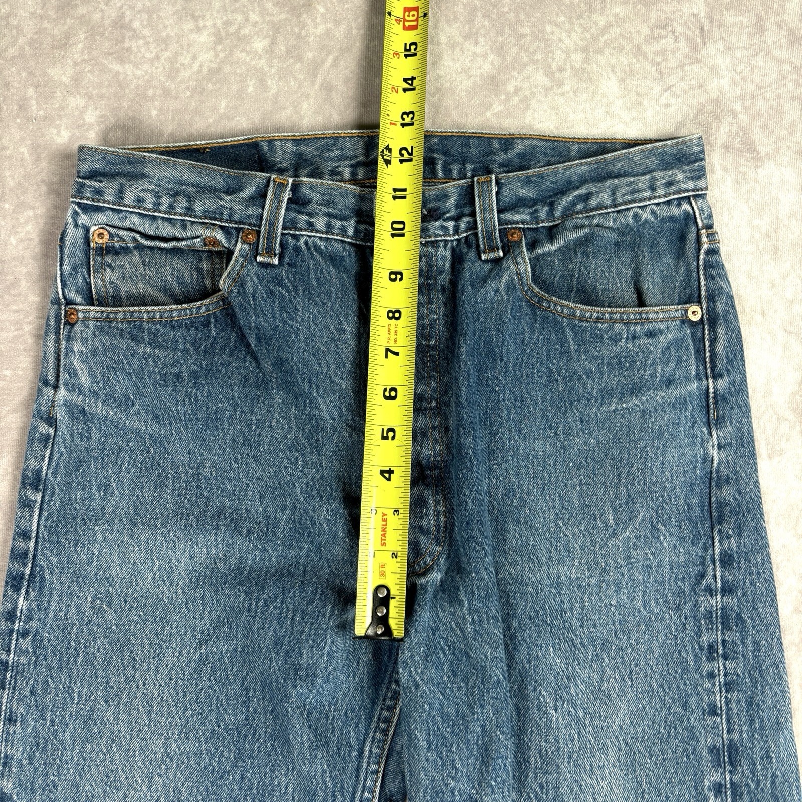 Vintage Levis 501XX USA Made Button Fly Mid Rise Cotton Jeans 36×34 ACTUAL 32×30
