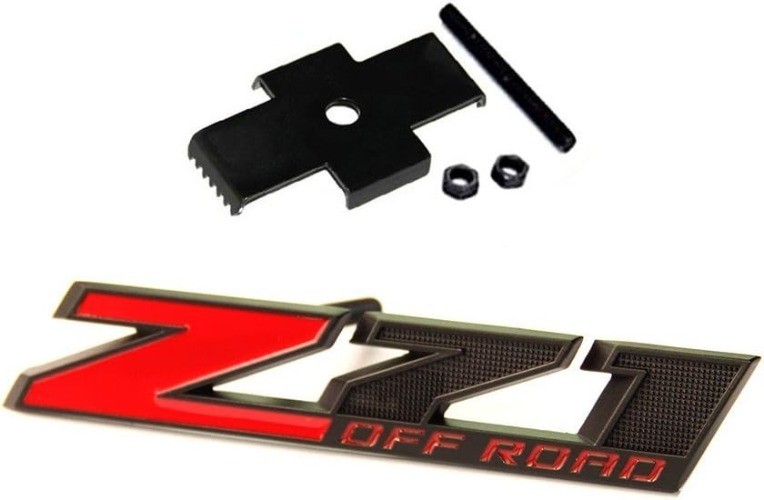 1x 5 Inches Grille Matte Off Road Emblems Badge 3D for 1 Color: Black with red