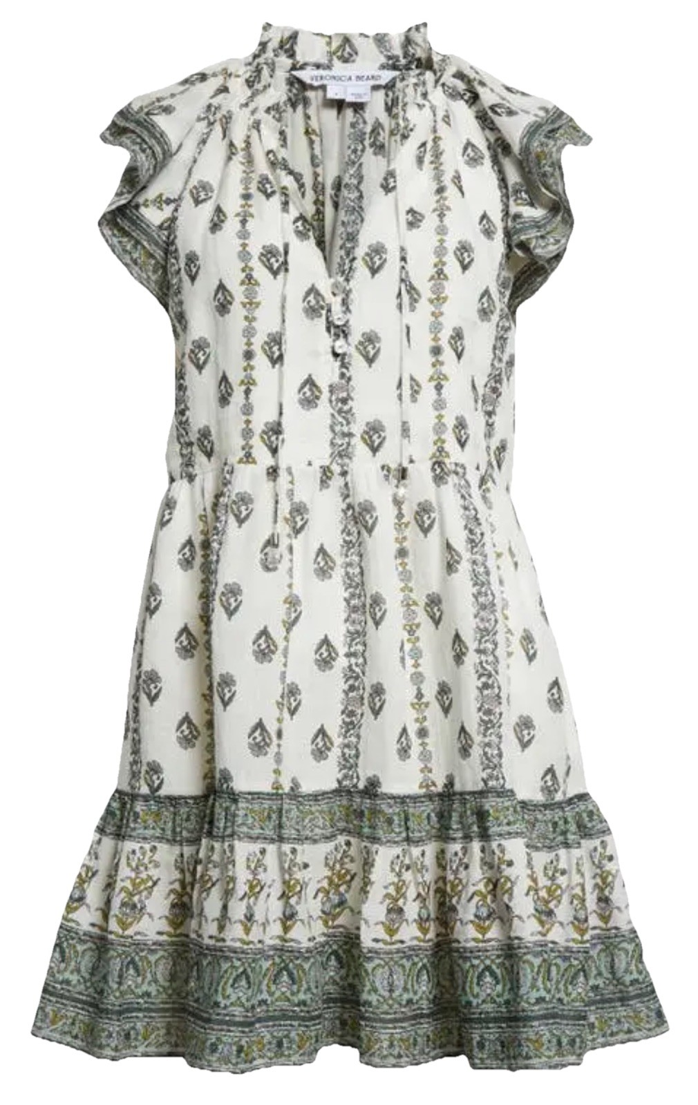 Veronica Beard Zee Printed Mini Dress In White/Multicolor Size 4 Sample