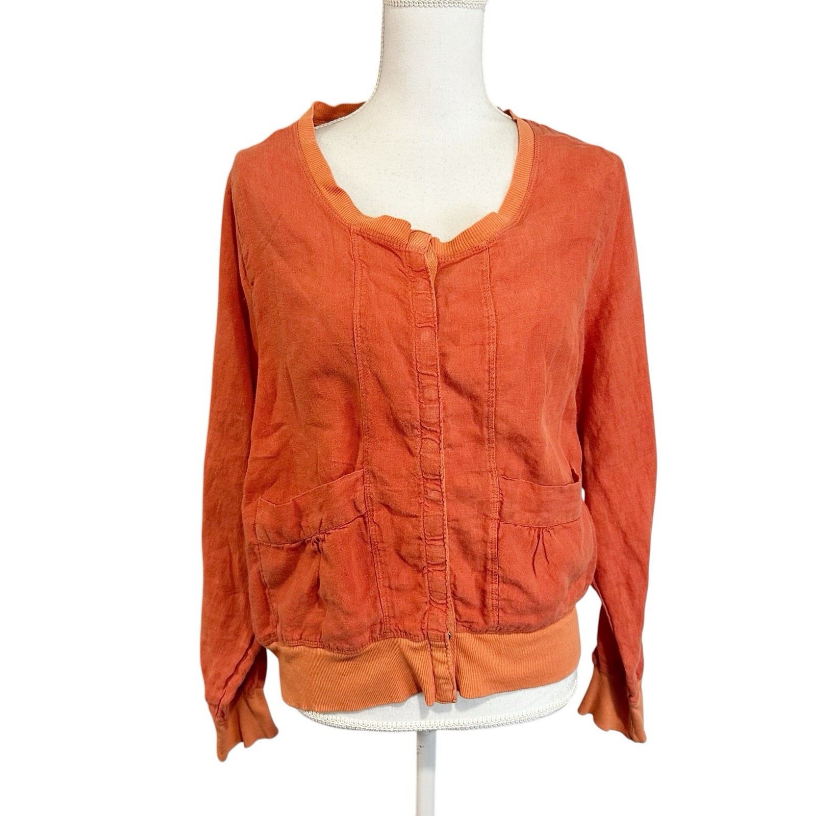 Pete & Greta Johnny Was Womens Jacket Top Snap Button Size Medium Pima Cotton