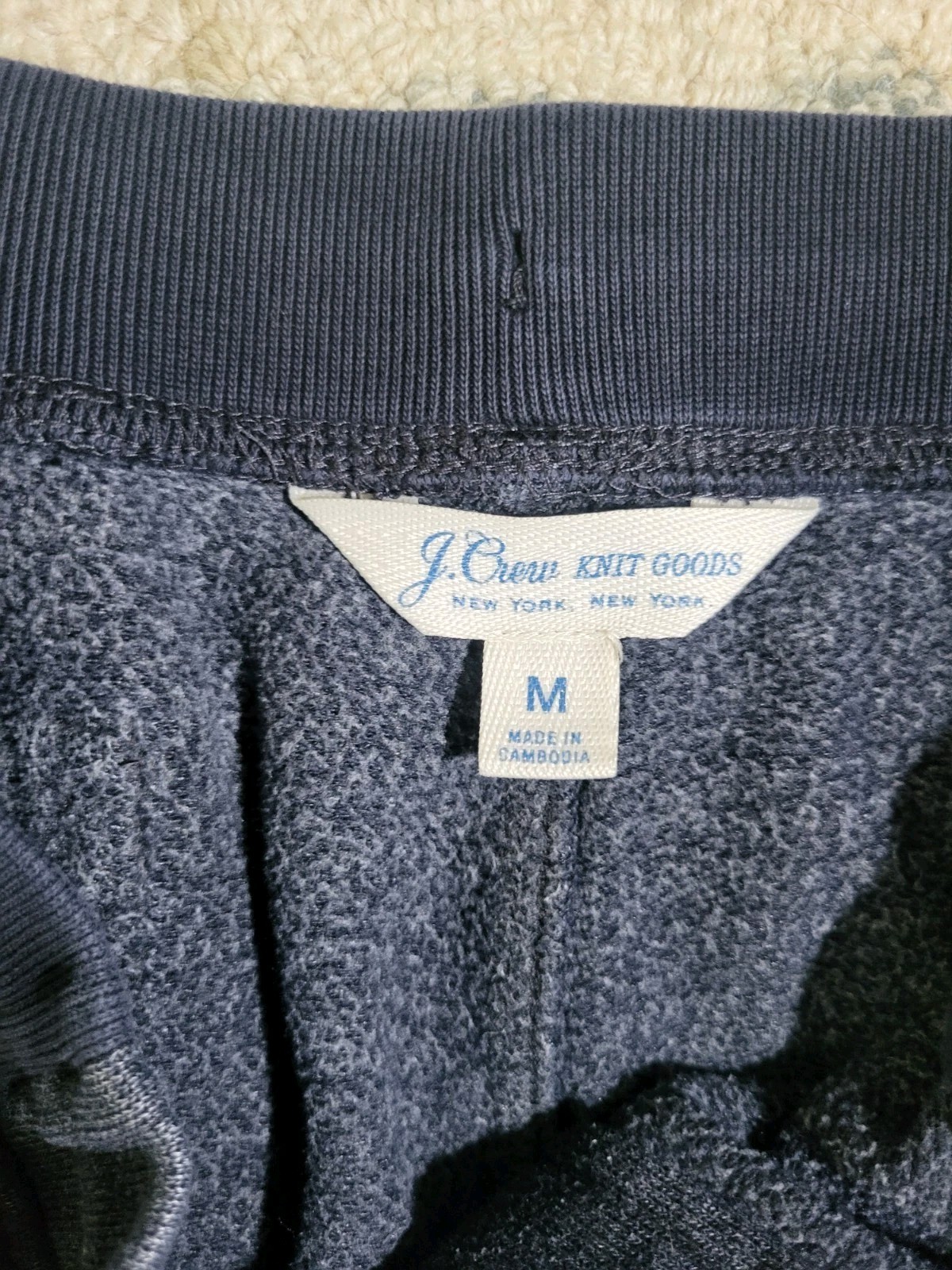 J.Crew Knit Goods Jogger Sweatpants Men’s Medium Slim Black Heather Zip Pockets
