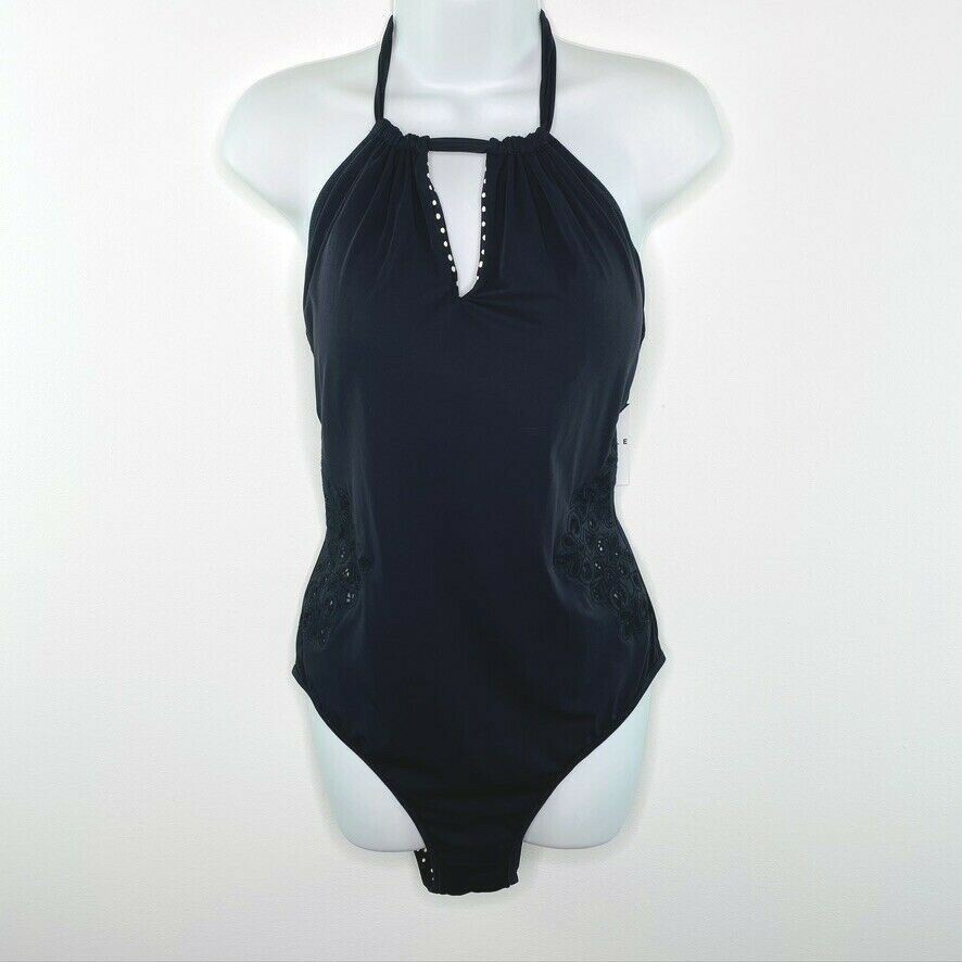 Vera Bradley Kismet Daisy Dots Reversible One Piece Swimsuit Black Size XL