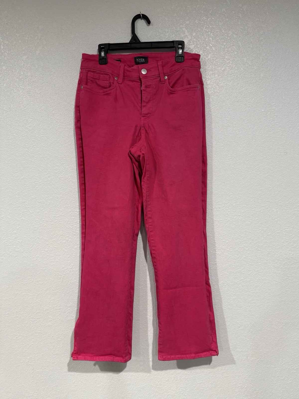 NYDJ Women’s Pink Straight Jeans Denim Regular Size 6 5-Pocket Button Zip