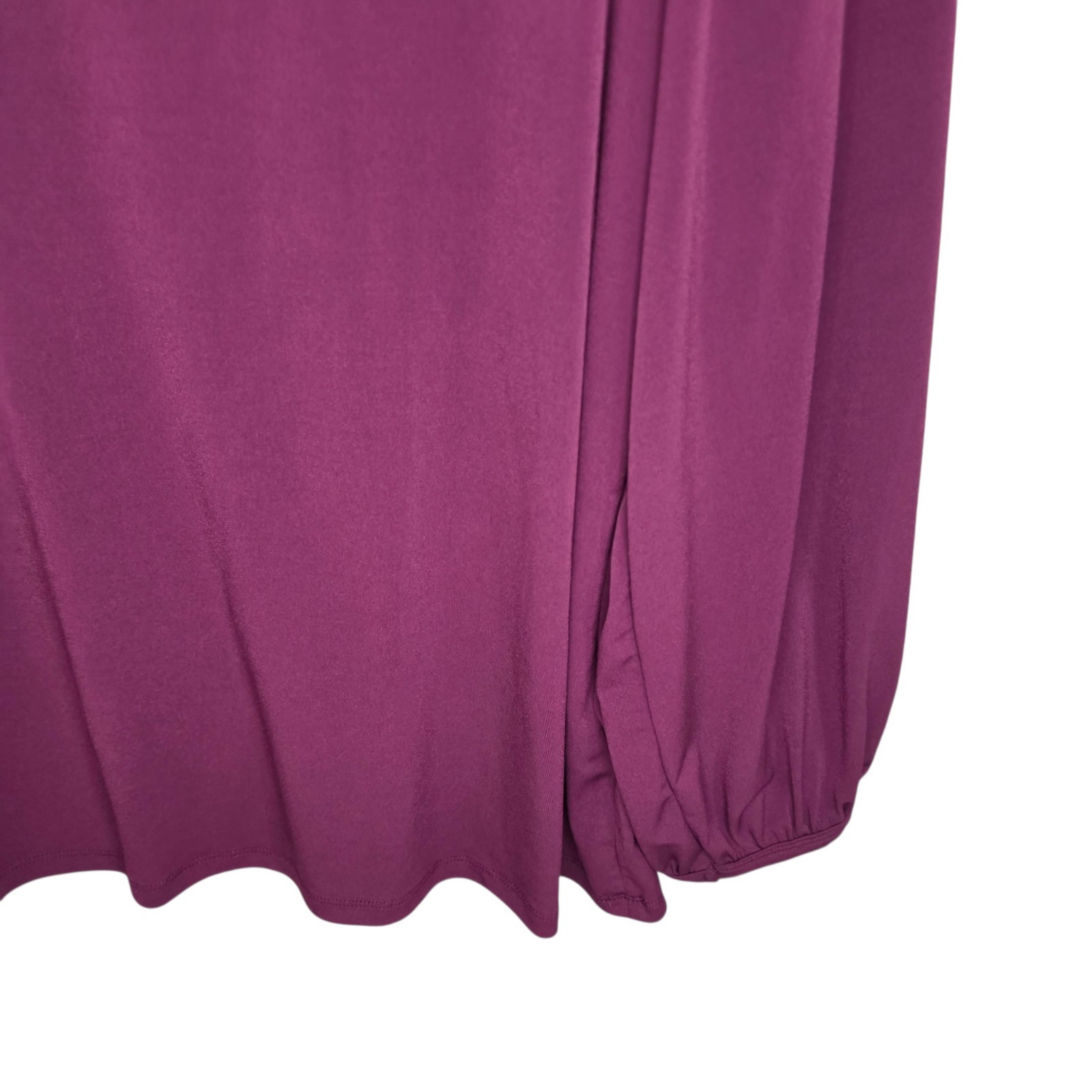 Torrid Top Womens 1 US Plus 1X Purple V Neck Long Sleeve Blouse Stretch Casual