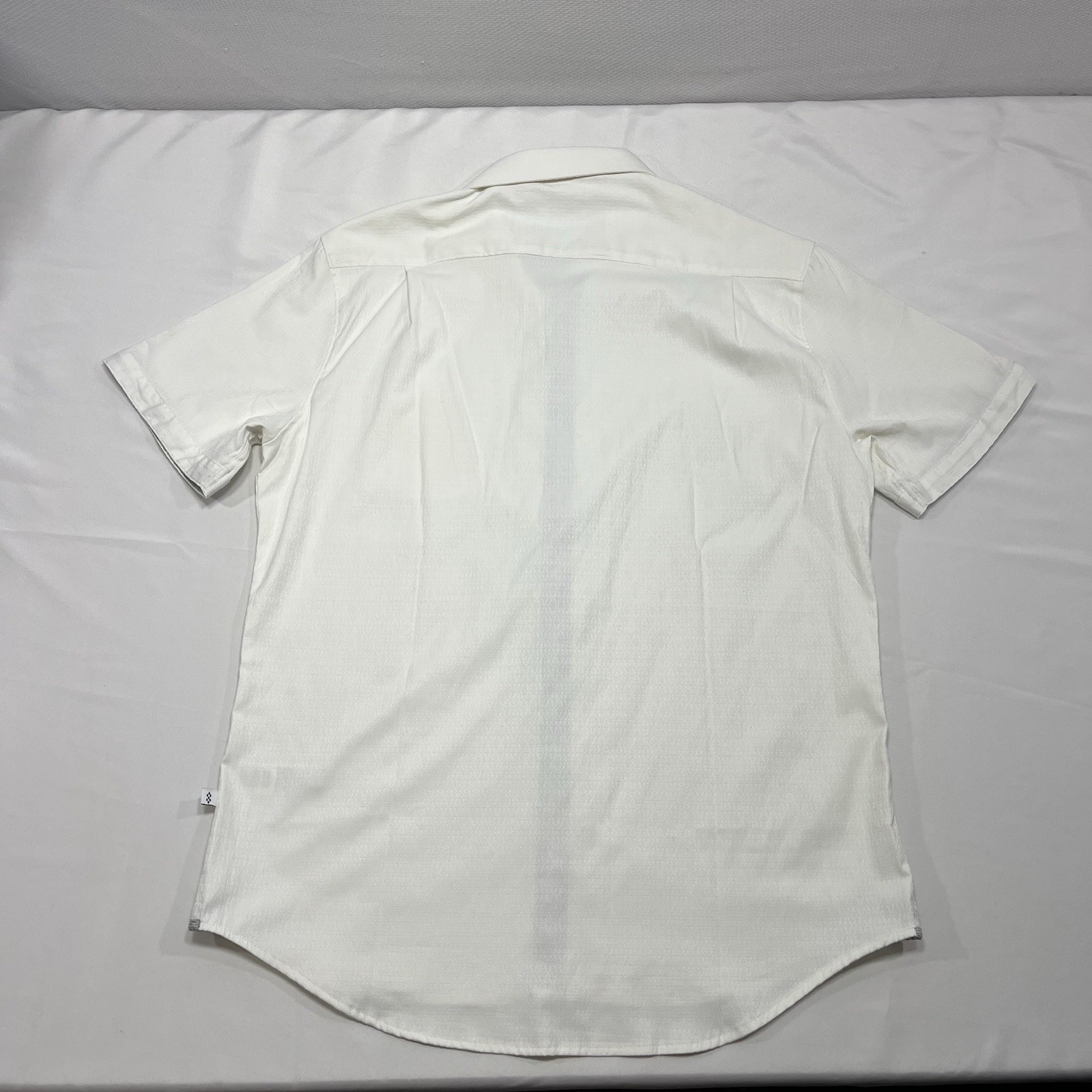7Diamonds Men’s Large Pretzel Logic Jacquard Stretch Woven Short Sleeve White