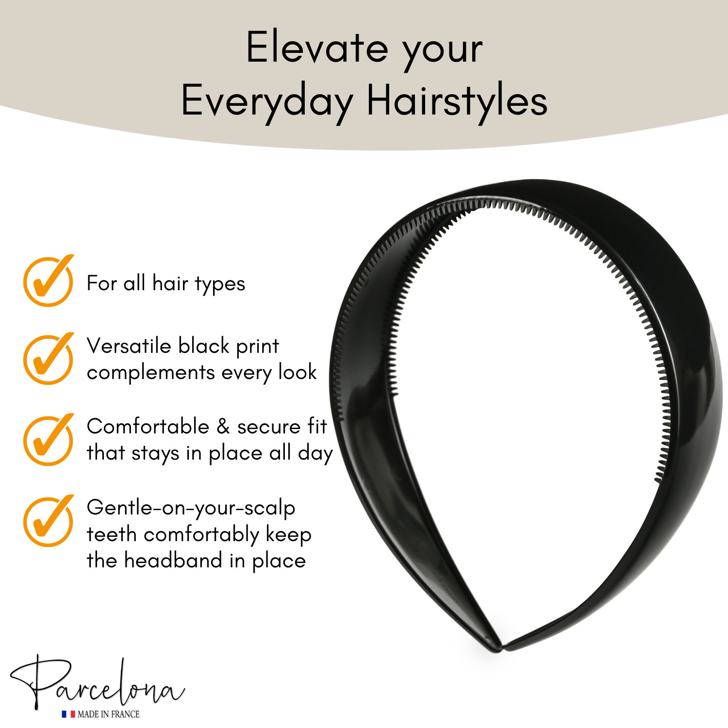 Parcelona Extra Wide French Headband 1.25 Inch Cellulose Acetate Hairband for
