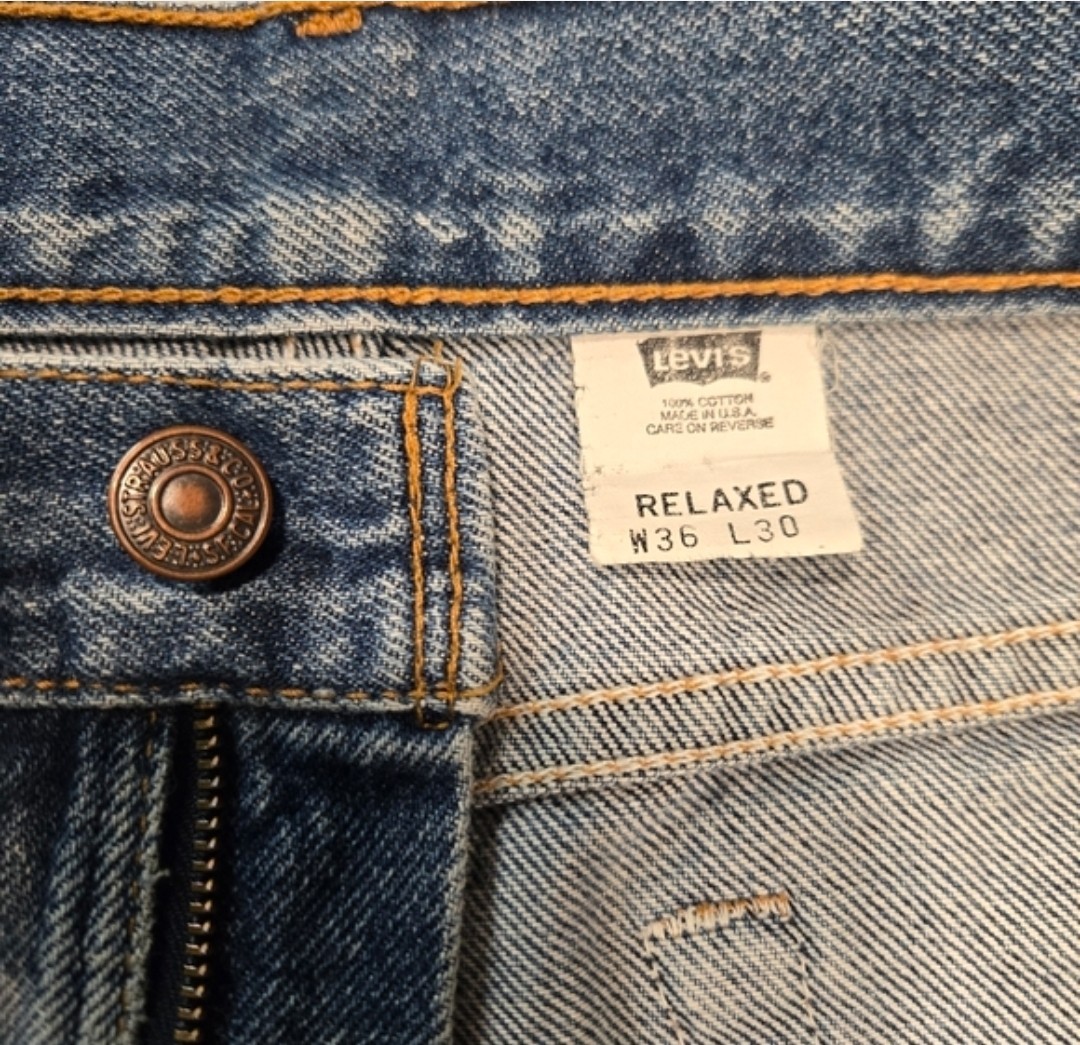 Vtg Levi’s 540 Relaxed Fit Bronze Tab Denim Straight Jeans Distressed 36×30