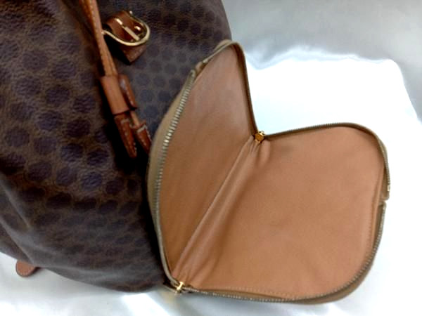 CELINE Macadam Backpack Brown PVC Leather w/ Dust Bag Italy DM99/1 Authentic