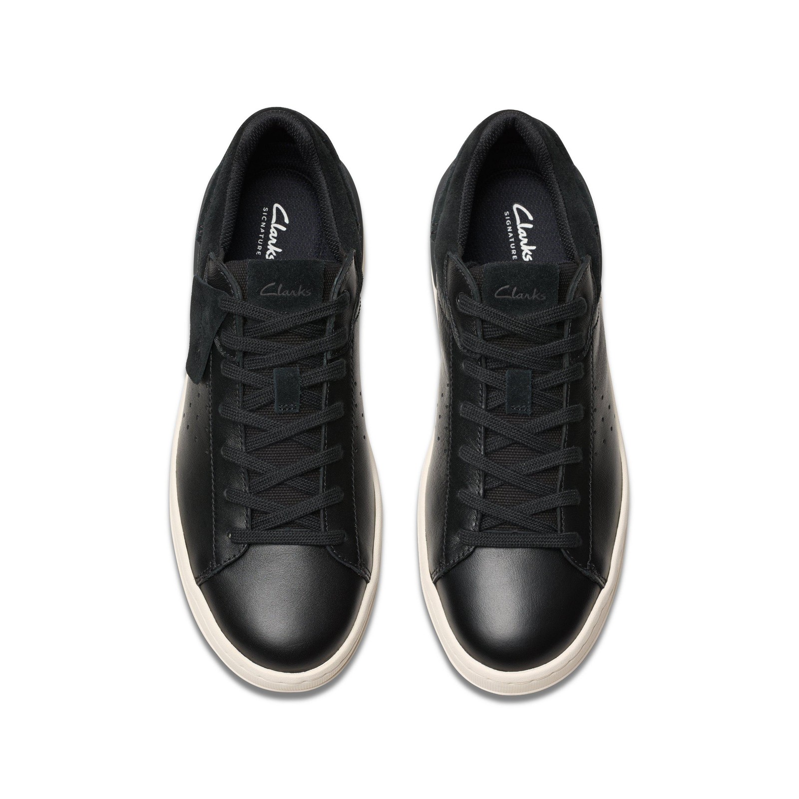 Clarks Mens Courtlite2 Run Black Leather Active Shoes