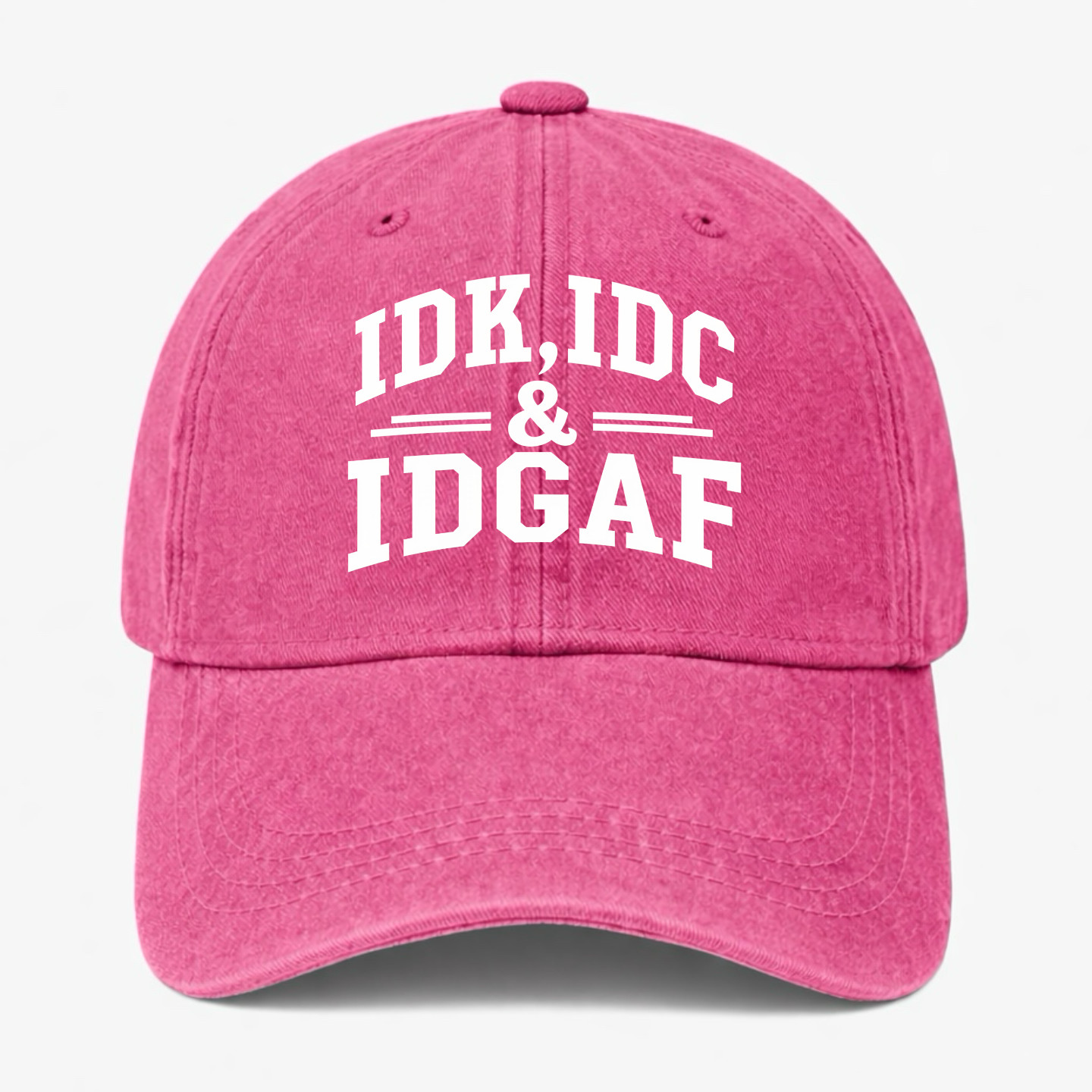 Funny IDK IDC IDGAF Hat Vintage Washed Cotton Baseball Cap Adjustable Unisex