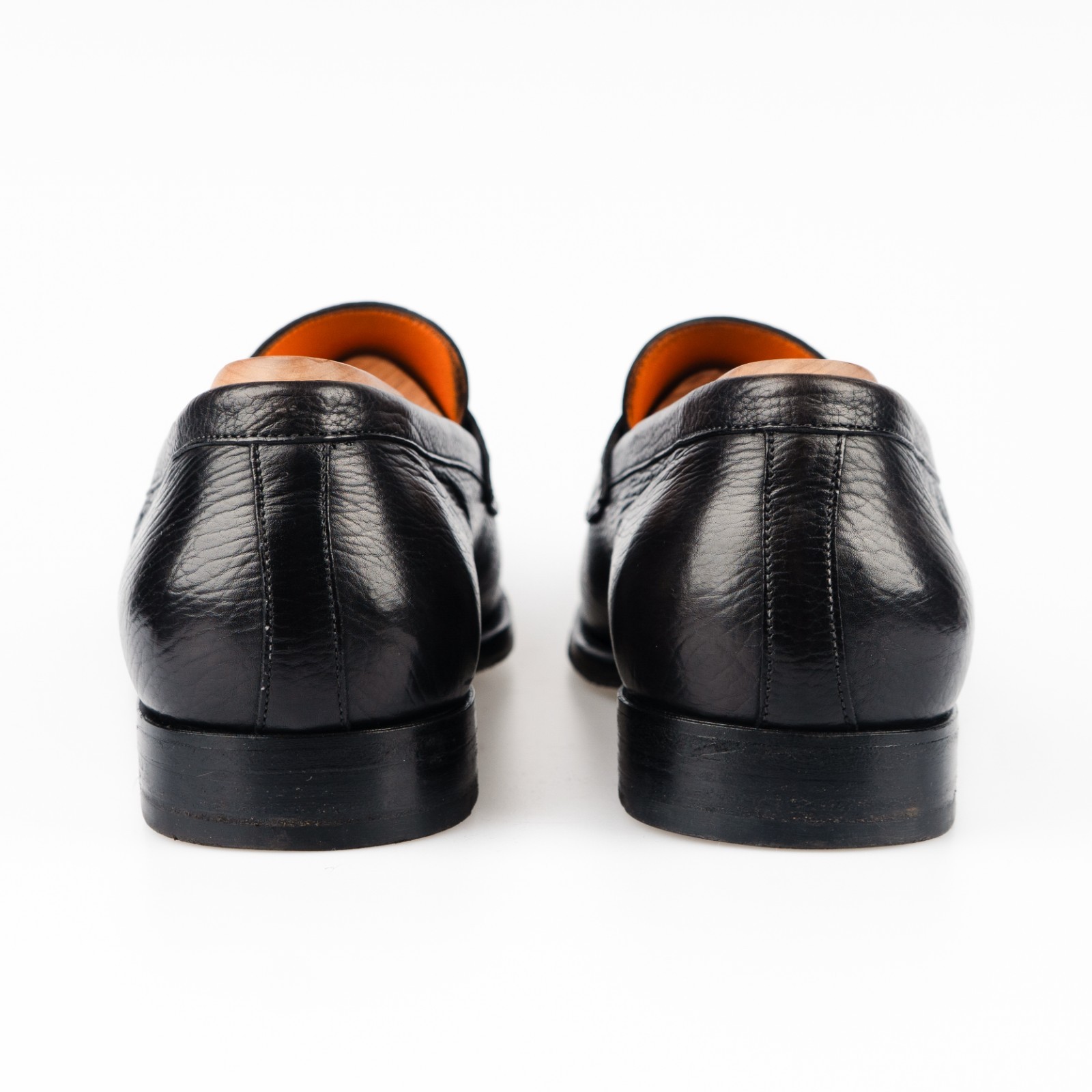 Great $1250 Santoni Gray Loafers Leather Shoes 10,5UK / 11,5US / 44,5EU