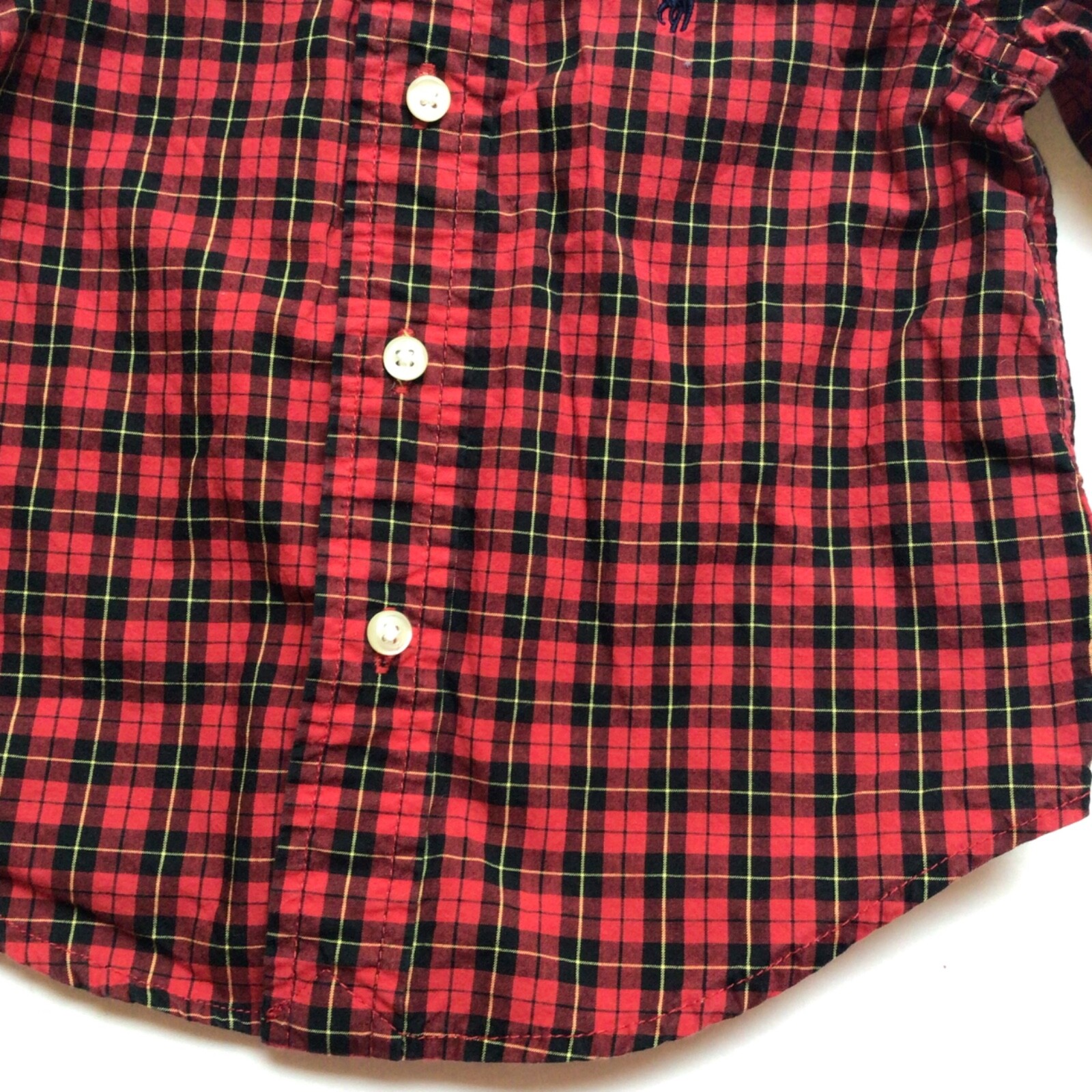 Ralph Lauren Kids Plaid Button Down Shirt 9M Red Tartan Check Classic Holiday