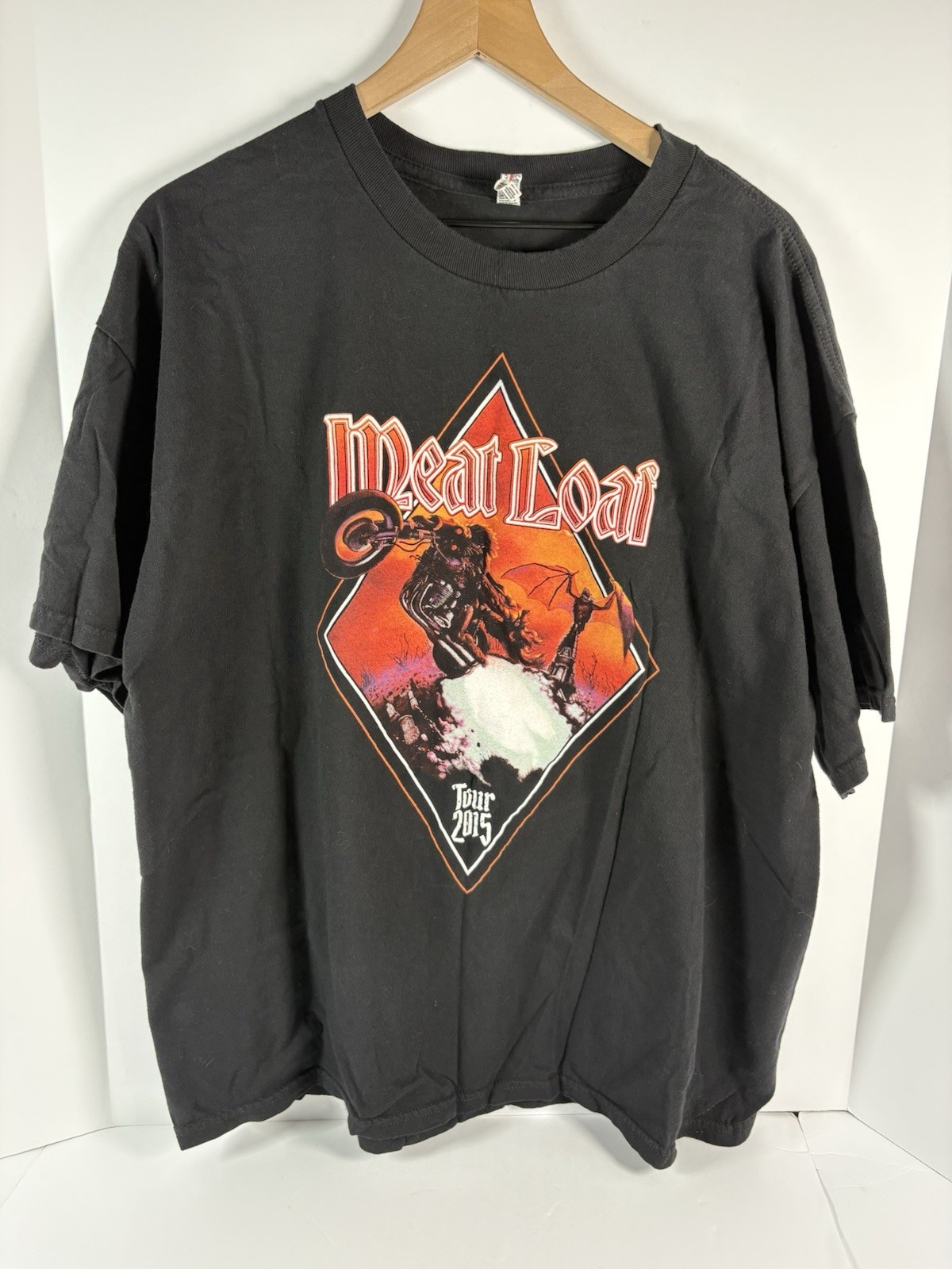 Meat Loaf Tour 2015 Concert T Shirt Mens 2XL Black Band Rock Graphic Anvil