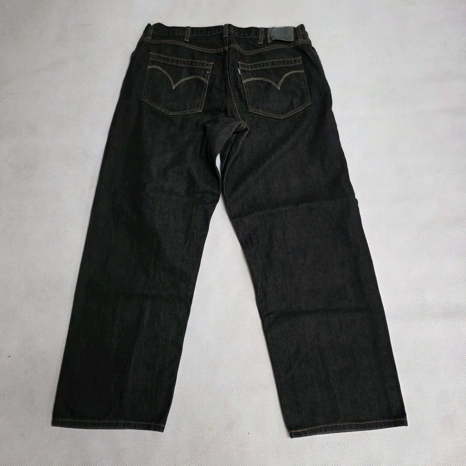 Levi’s Men’s Silvertab Black Denim Jeans Straight Leg Baggy Fit Dark 38×32