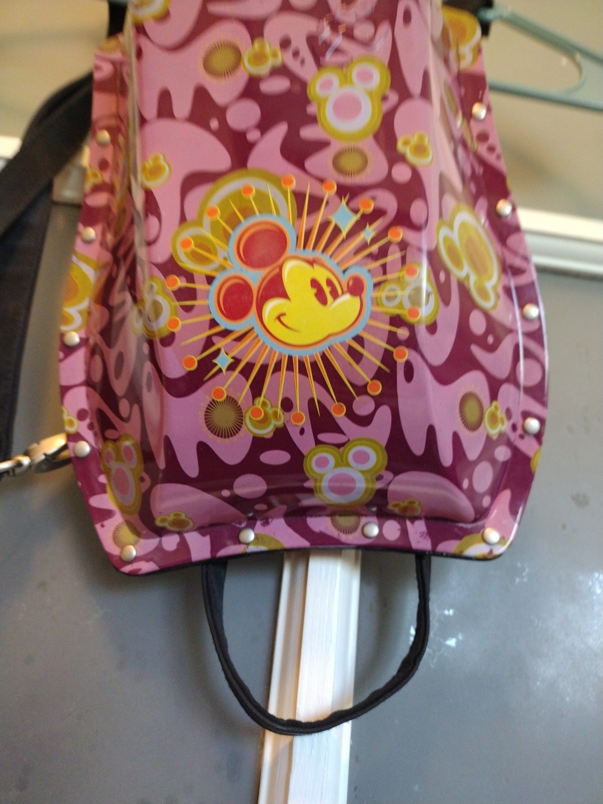 Ultra Rare Pink Disney Mickey Mouse Boblbee Mini Hard Shell Backpack Motorcycle