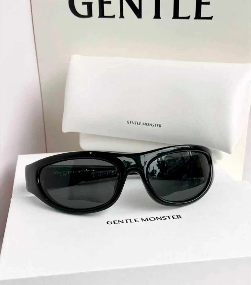 Gentle Monster Maison Margiela MM003 01 Sunglasses Black/Gray With Case New