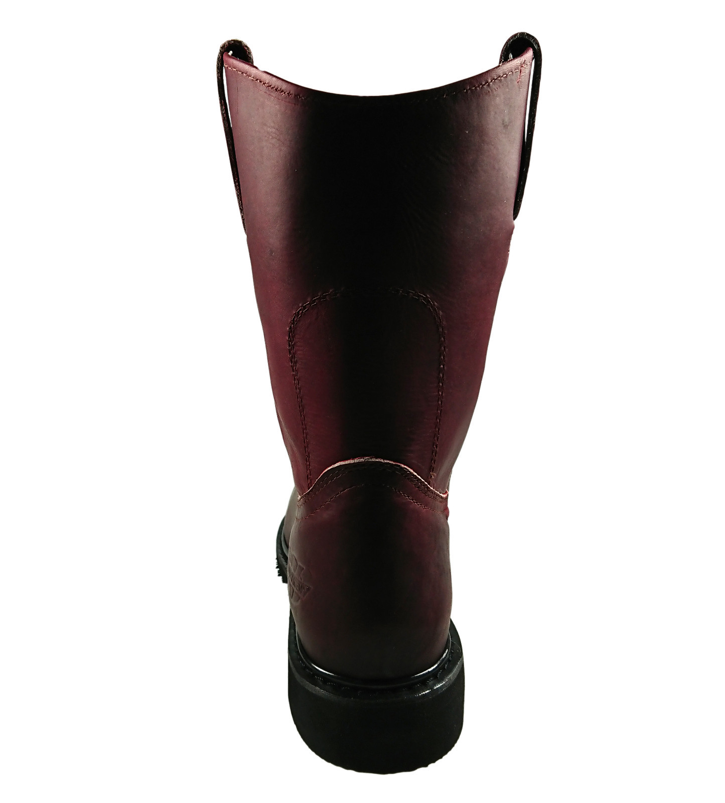 Men’s Genuine Leather Work Boots Pull On Cowboy Wine_Made in Mexico_100% Piel_