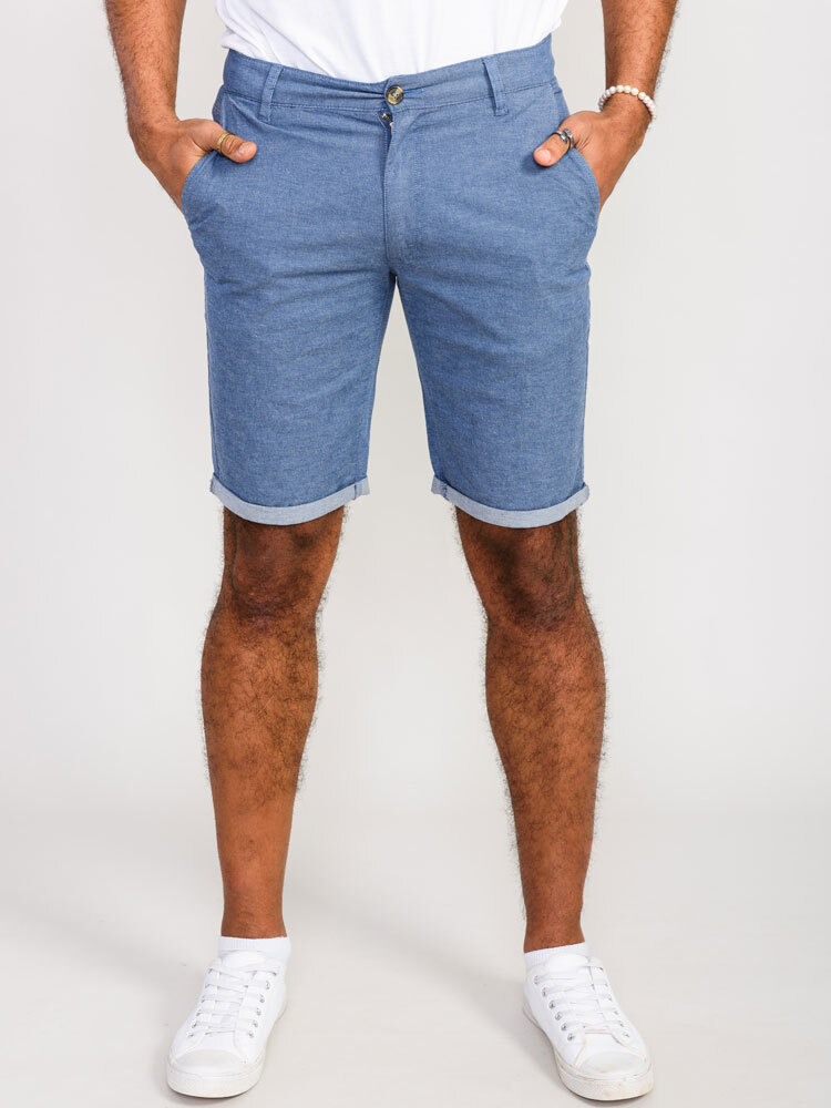 D555 Duke Big Mens Stretch Chambray Shorts Navy 42 44 46 48 50 52 54 56 201300