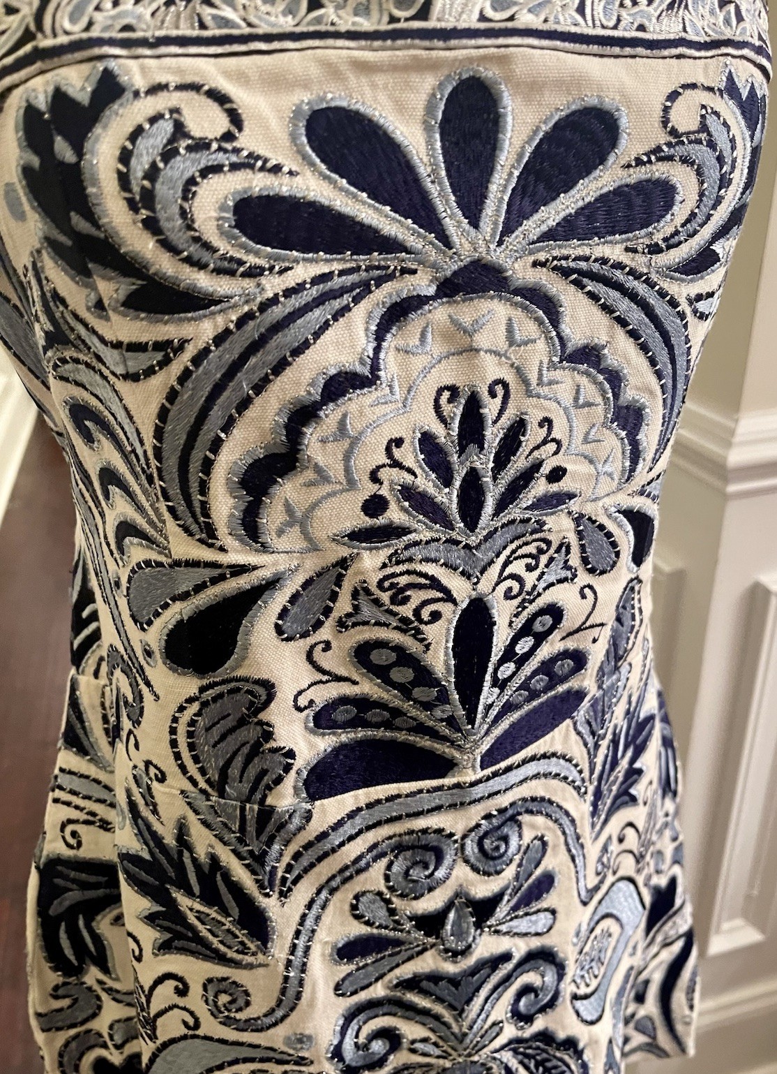 Alice + Olivia Kaiser Embroidered Canvas Mini Dress NWT $695.00 Sz 14