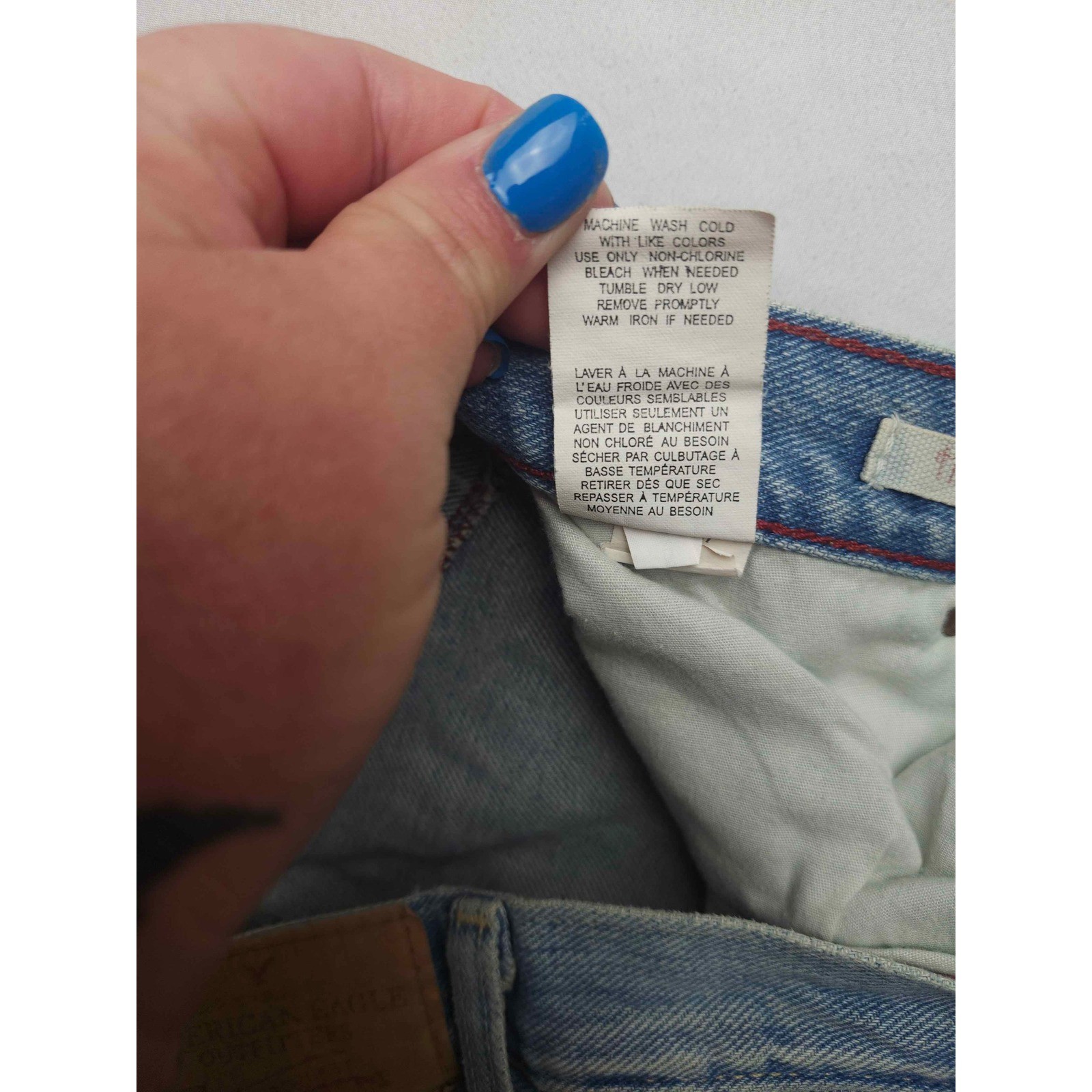 American Eagle Hipster Fit Flare Jeans Light Wash Blue Denim Y2K Size 12 Reg