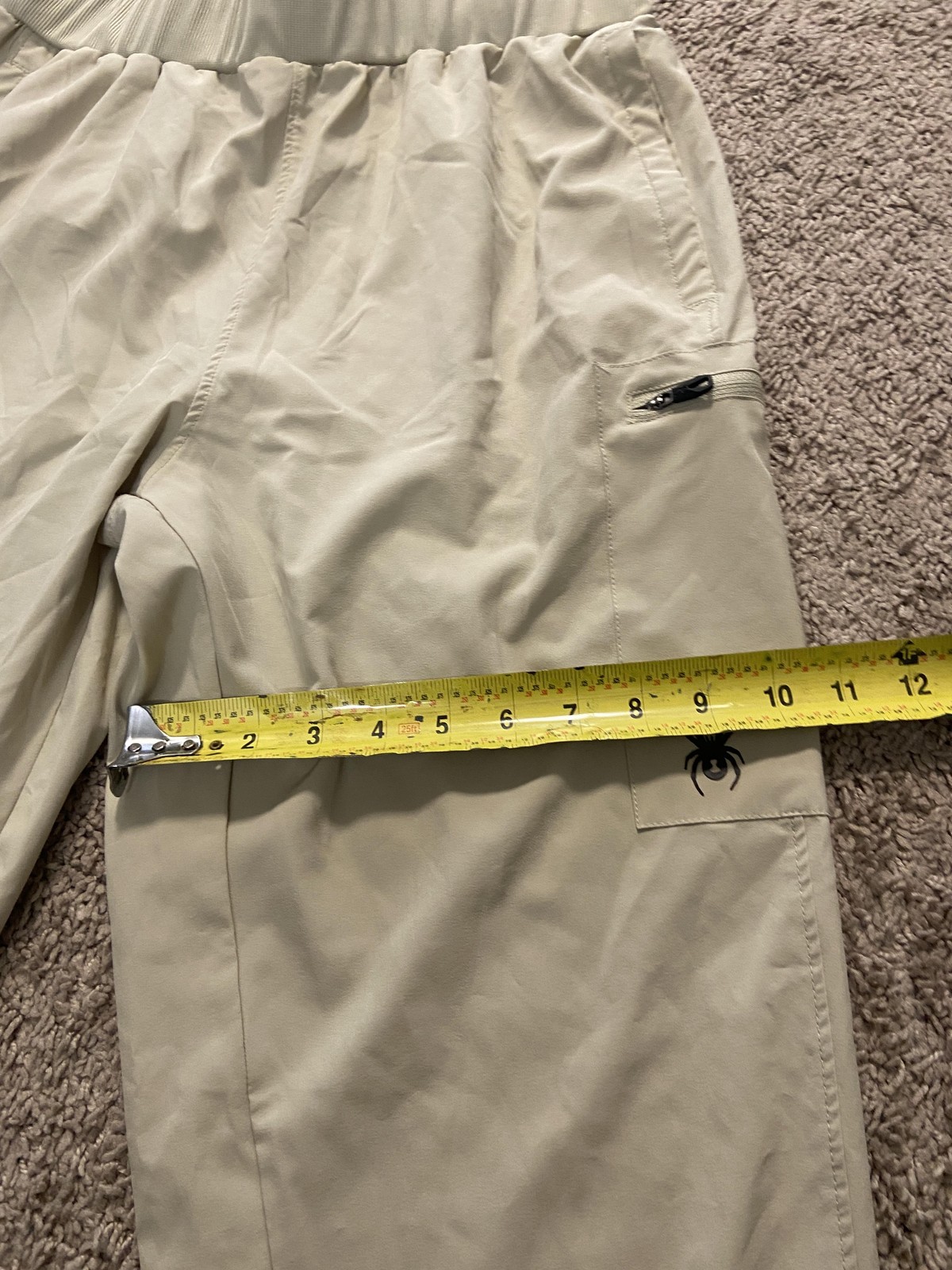Spyder Pants Mens 30 Beige Active Jogger Elastic Waist Zip Pocket Lightweight