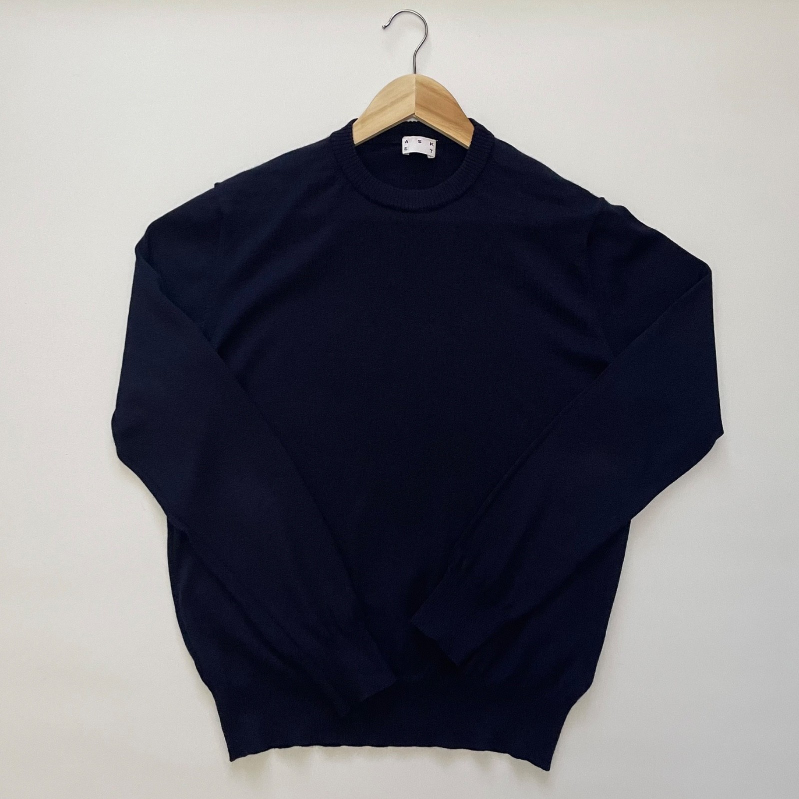 Asket Merino Wool Sweater Men’s Size M Regular Blue Made in Romania *Read